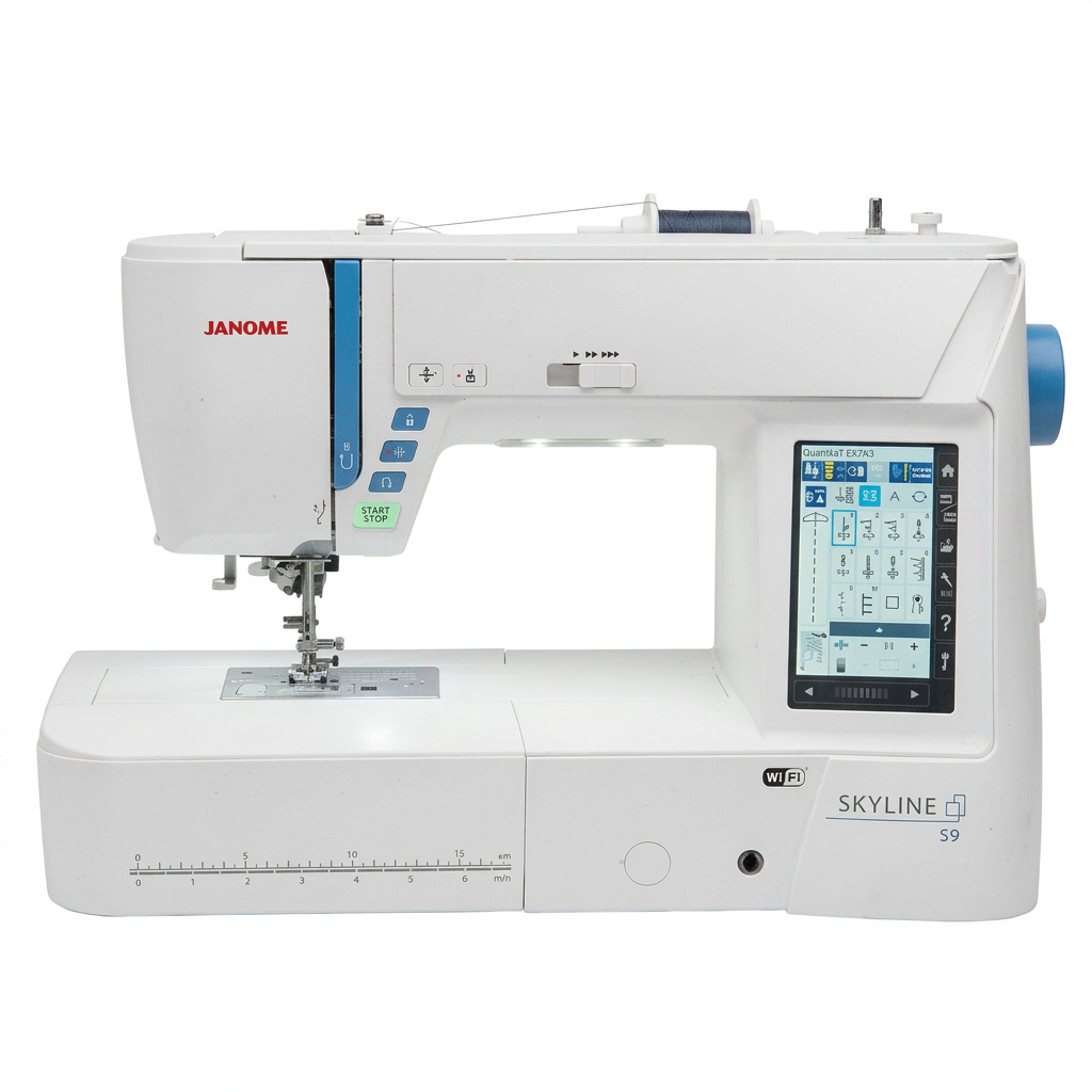 Janome  Skyline S9 | Taşınabilir Bilgisayarlı Dikiş Nakış Makinesi | 250 Nakış Deseni | Geniş Nakış Alanı 170x200 mm