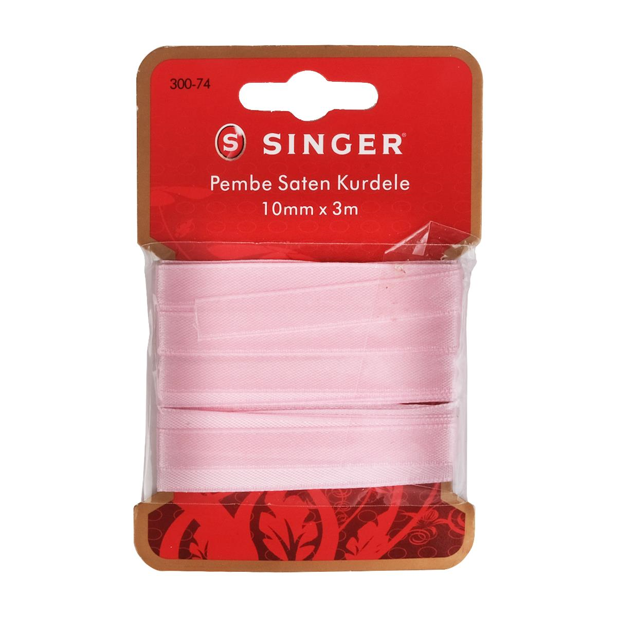 Singer Pembe Saten Kurdele | 10mm x 3m | 300-74