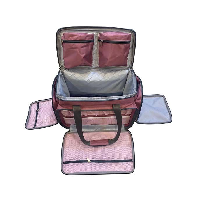 Pembe Ev Tipi Dikiş Makine Çantası | Çanta Hurcu | Profesyonel Dikiş Makinesi Çantası 