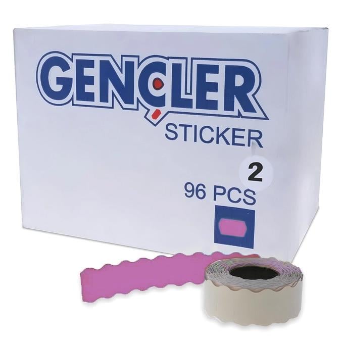 FDM | Gençler | 2 No | Pembe Meto Etiketi | 96 Rulo | 1 Rulo 1000 Adet | Standart Yapışkanlı