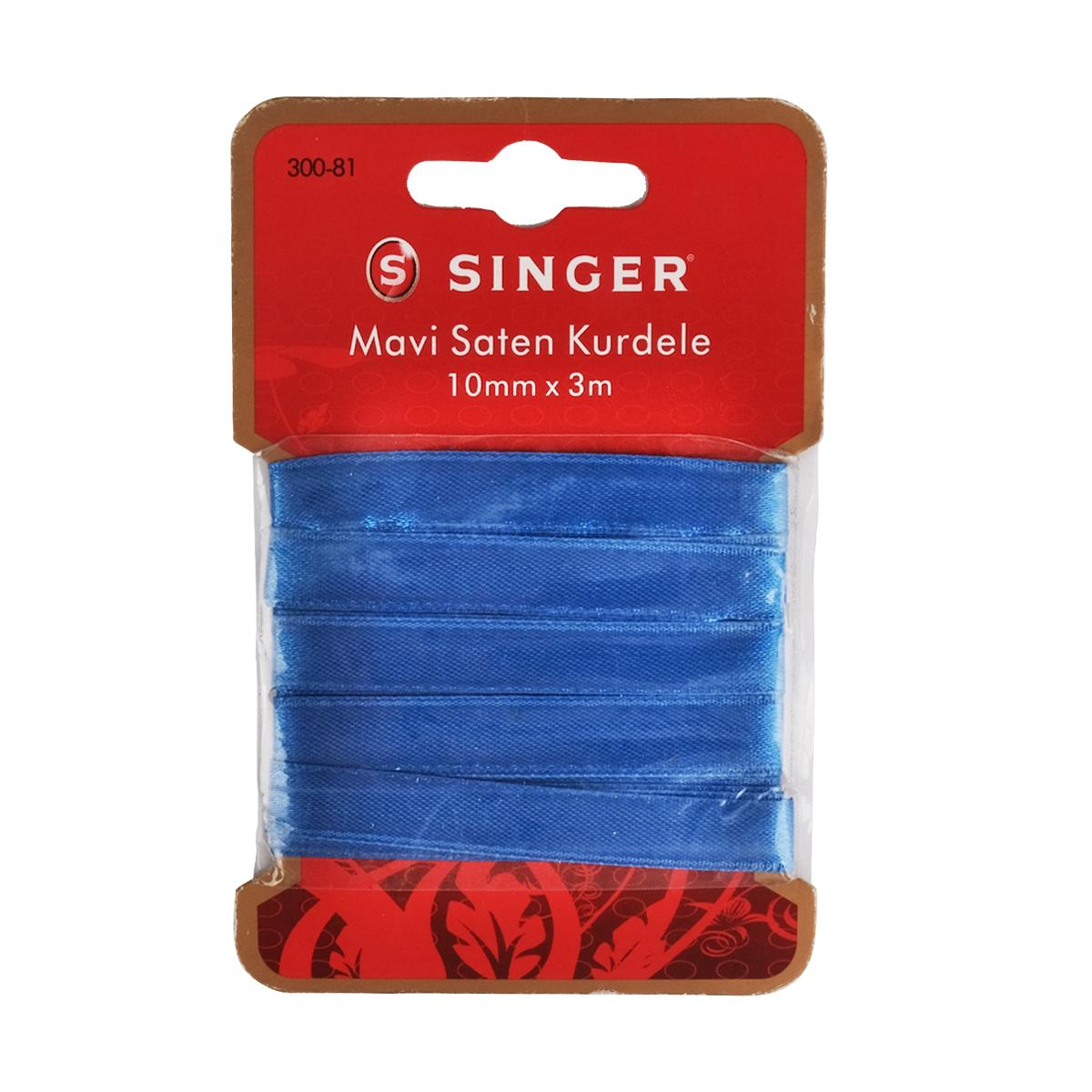 Singer Mavi Saten Kurdele | 10mm x 3m | 300-81