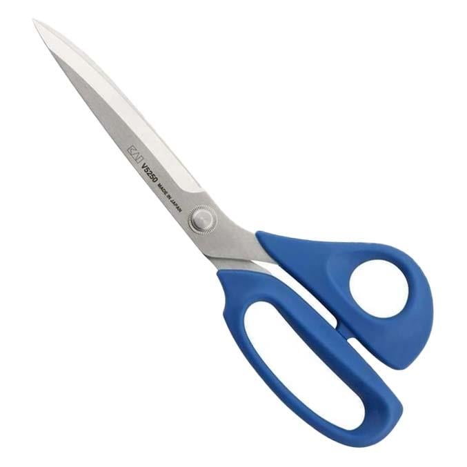 Kai V-5250 Plastik Saplı Terzi Makası | Yatık Makas | Makinacı Makası | Özel Ağız | 25cm |  Japon Malı | 10 No | Makas Ucu Kılıflı