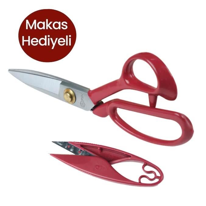 FDMSTAR | PIN | 8 No | Kırmzı Saplı | Profesyonel Paslanmaz Çelik | Terzi Makası | 20 Cm | 8 inç