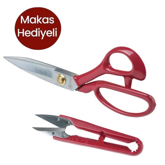 FDMSTAR | PIN | 9 No | Kırmızı Saplı | Profesyonel Paslanmaz Çelik | Terzi Makası | 22,5 Cm | 9 inç