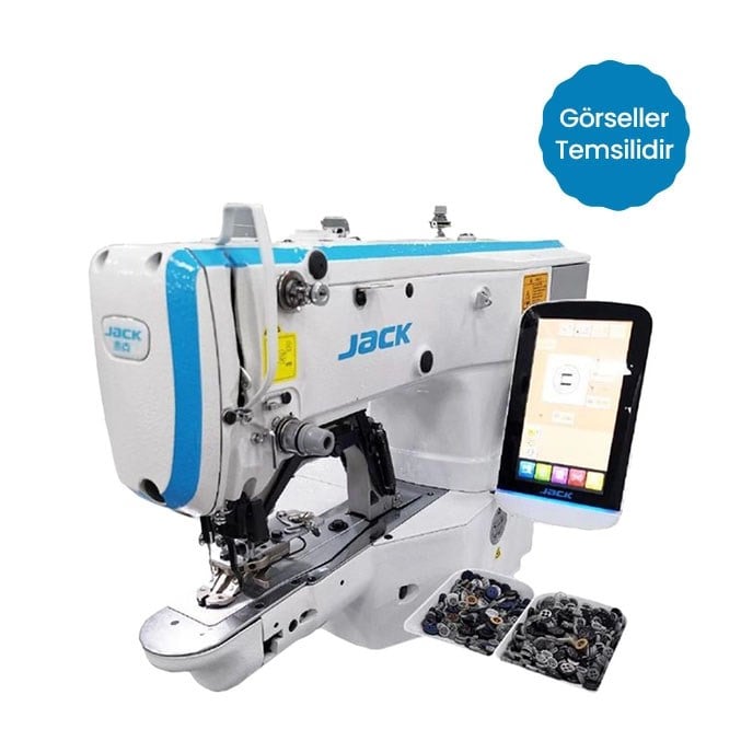 Jack | JK-T1903GS-K-D | Düğme ve Punteriz Makinesi | Şekil Dikiş | İşleme | 40X30 | Direct Drive | Ayak Kaldırmalı | İplik Kesmeli | Kafadan Motorlu