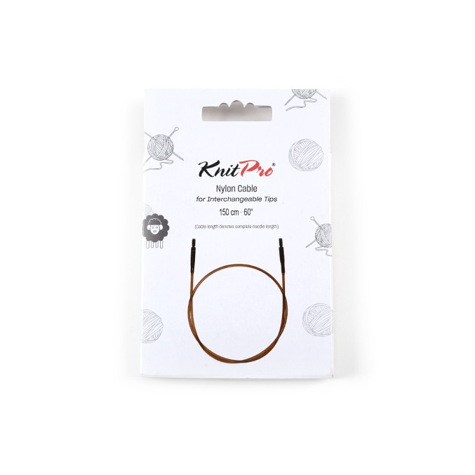 Knitpro | Zing | Kahverengi kablo | 126-150 cm | Değiştirilebilir Örgü Şişleri İçin | Ginger | Needle Harness | Nylon | Natural | Brown | Single Cord | 31297 |