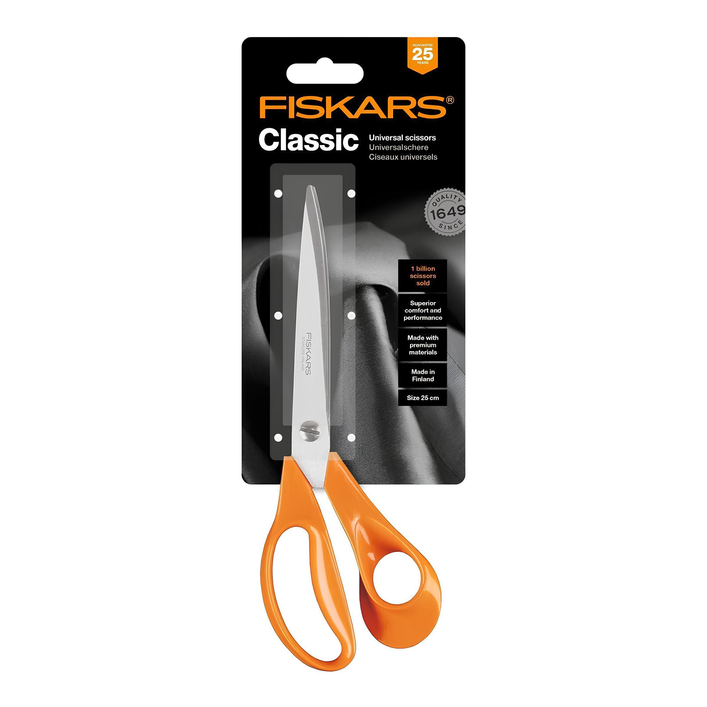 FDM Fiskars 9863 Kumaş Deri Ve Karton Makası Sarı Saplı D-216 No:9,5 (23,75 cm)