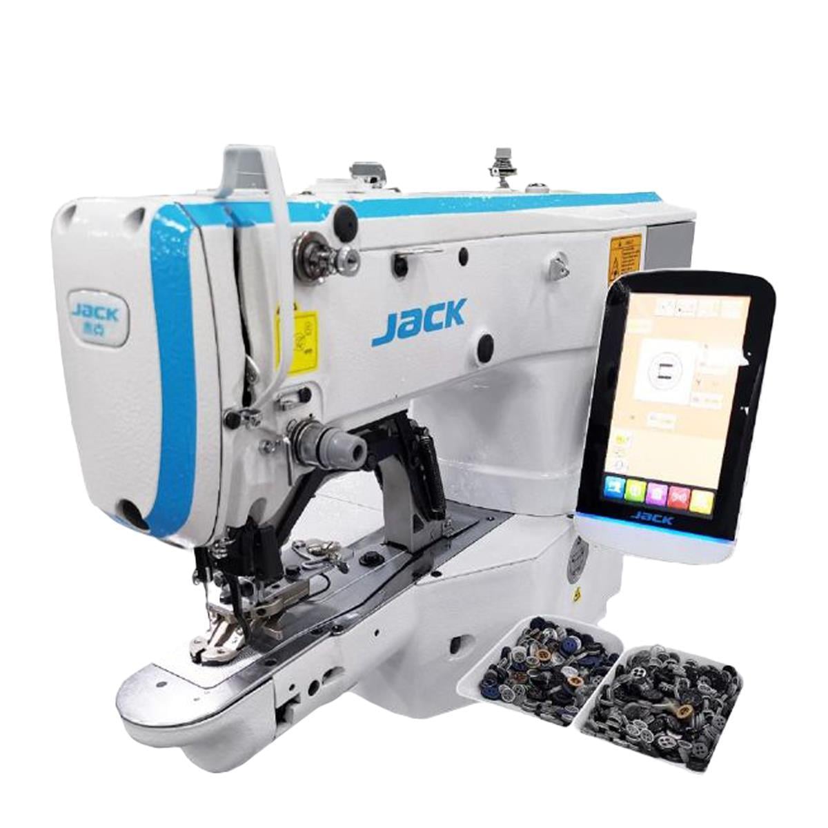 FDM Jack JK-T1903GS-K-D Düğme ve Punteriz Makinesi +Şekil Dikiş (İşleme) 40X30, Direct Drive, Ayak Kaldırmalı, İplik Kesmeli, Kafadan Motorlu