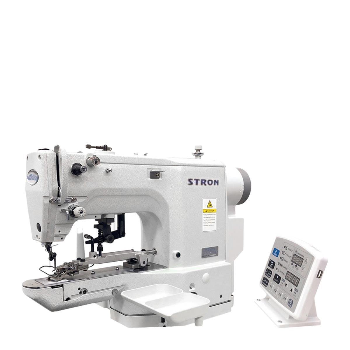 FDM Stron 438d Otomatik Düğme Makinesi, Direct Drive, Ayak Kaldırmalı, İplik Kesmeli, Kafadan Motorlu