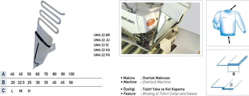FDM Uma-22 Yaka Ve Manşet Ribana Aparatı 40x20 mm 