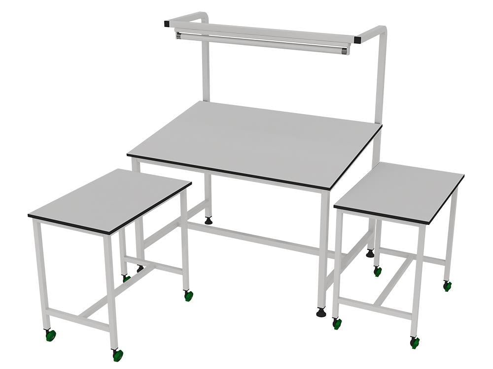 Fdm Üstten Işıklı Kalite Kontrol Masası (Sehpalı)Ayalı Eğmli T85