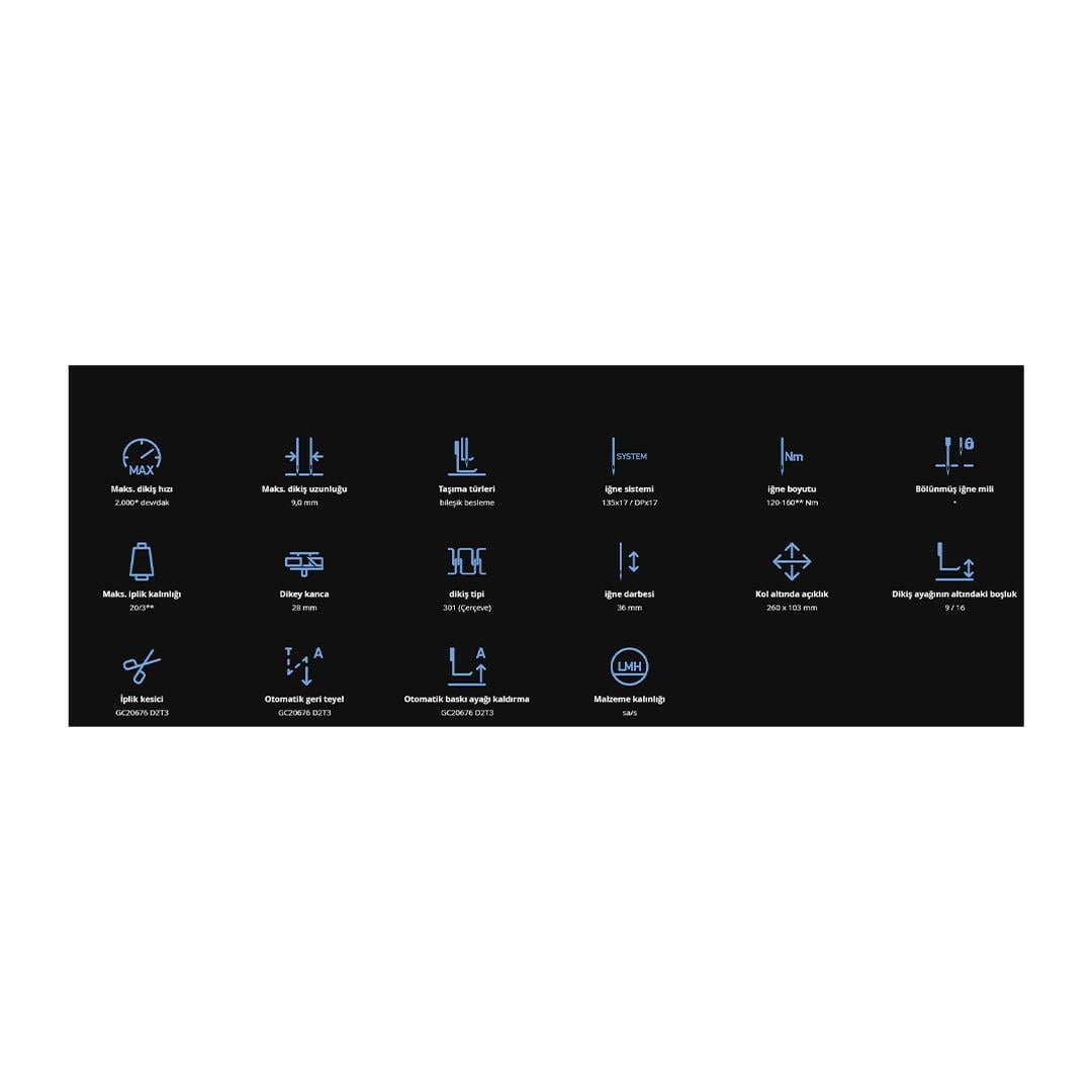 Typical Gc-20676 Çift Pabuç Çift İğne B.Mekik İptalli Dikiş Mak.