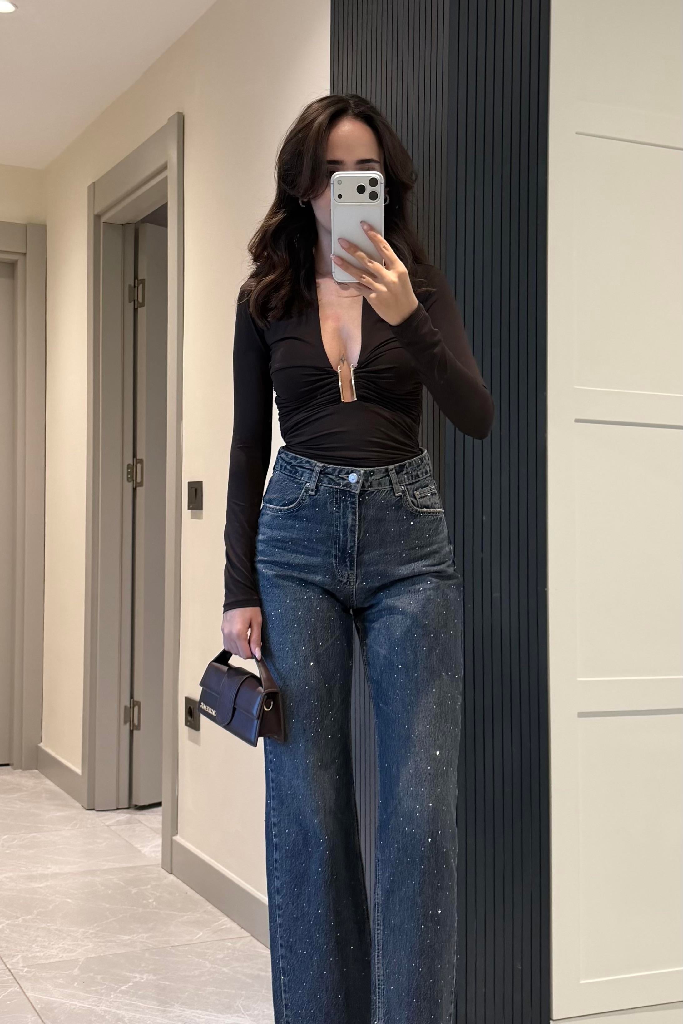 Acı Kahve Göğüs Dekolte Body Suit - Kadın Bluz Modelleri - Nazliye Moda | Kadın Giyim Modası