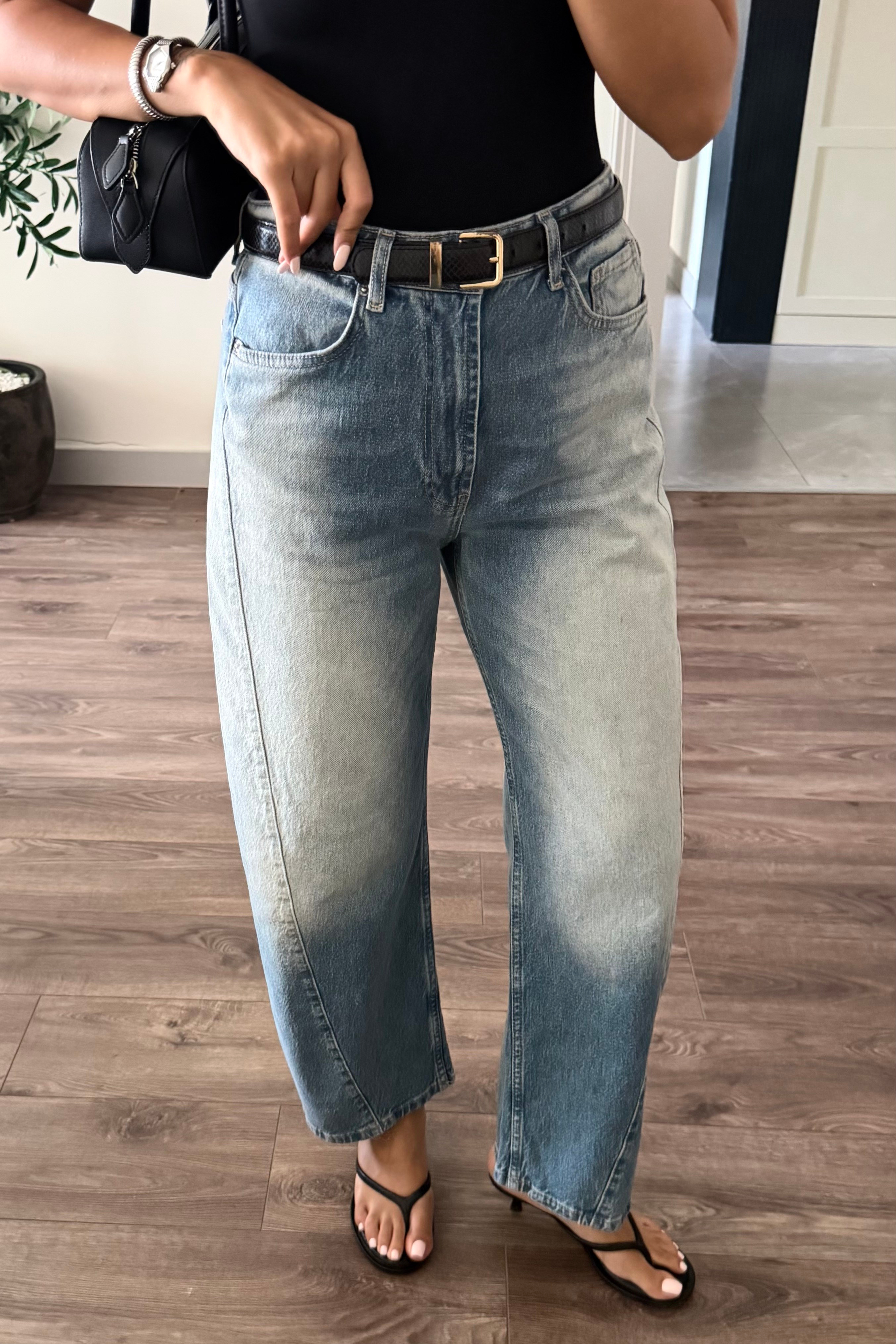 Açık Mavi Barrel Jean - Kadın Jean Modelleri - Nazliye Moda | Kadın Giyim Modası
