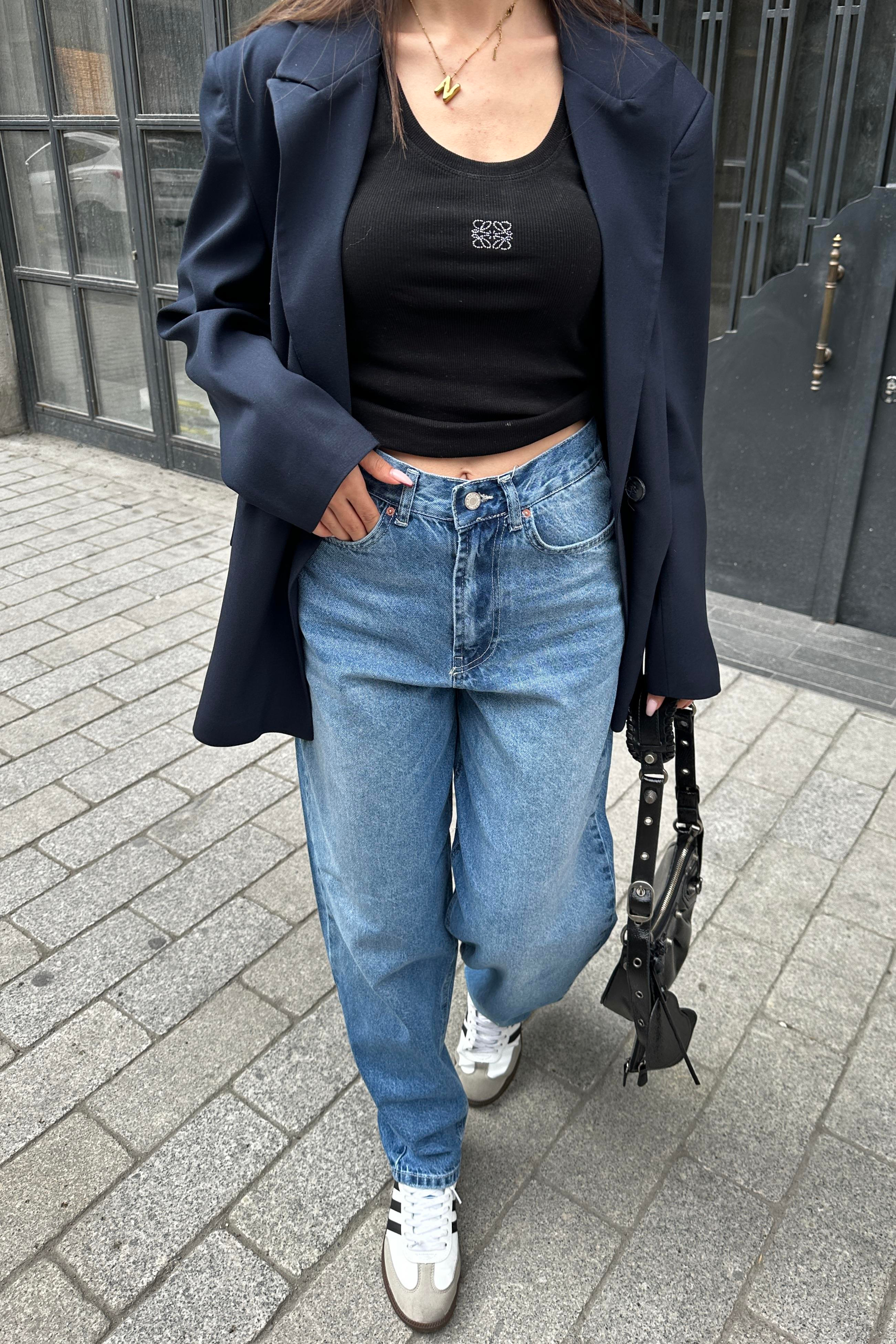 Açık Mavi Premium Baggy Jean - Kadın Jeans Modelleri - Nazliye Moda - Kadın Giyim Modası