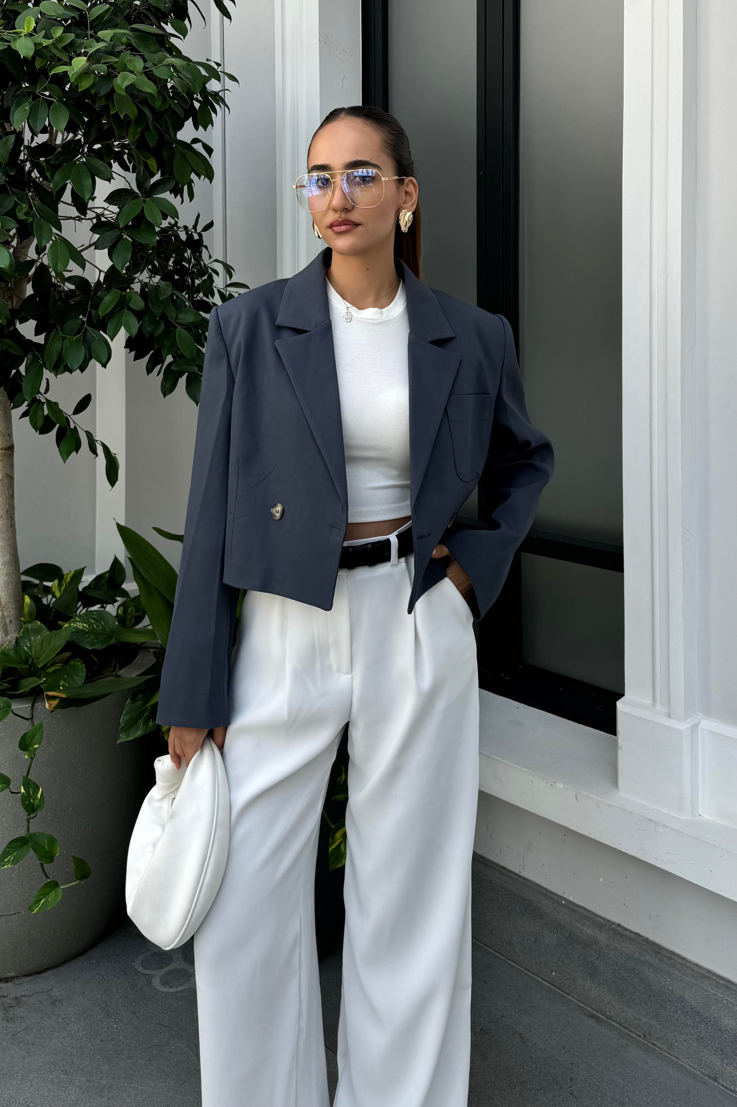 Antrasit Vatkalı Premium Blazer Ceket - Kadın Blazer Ceket Modelleri - Nazliye Moda | Kadın Giyim Modası