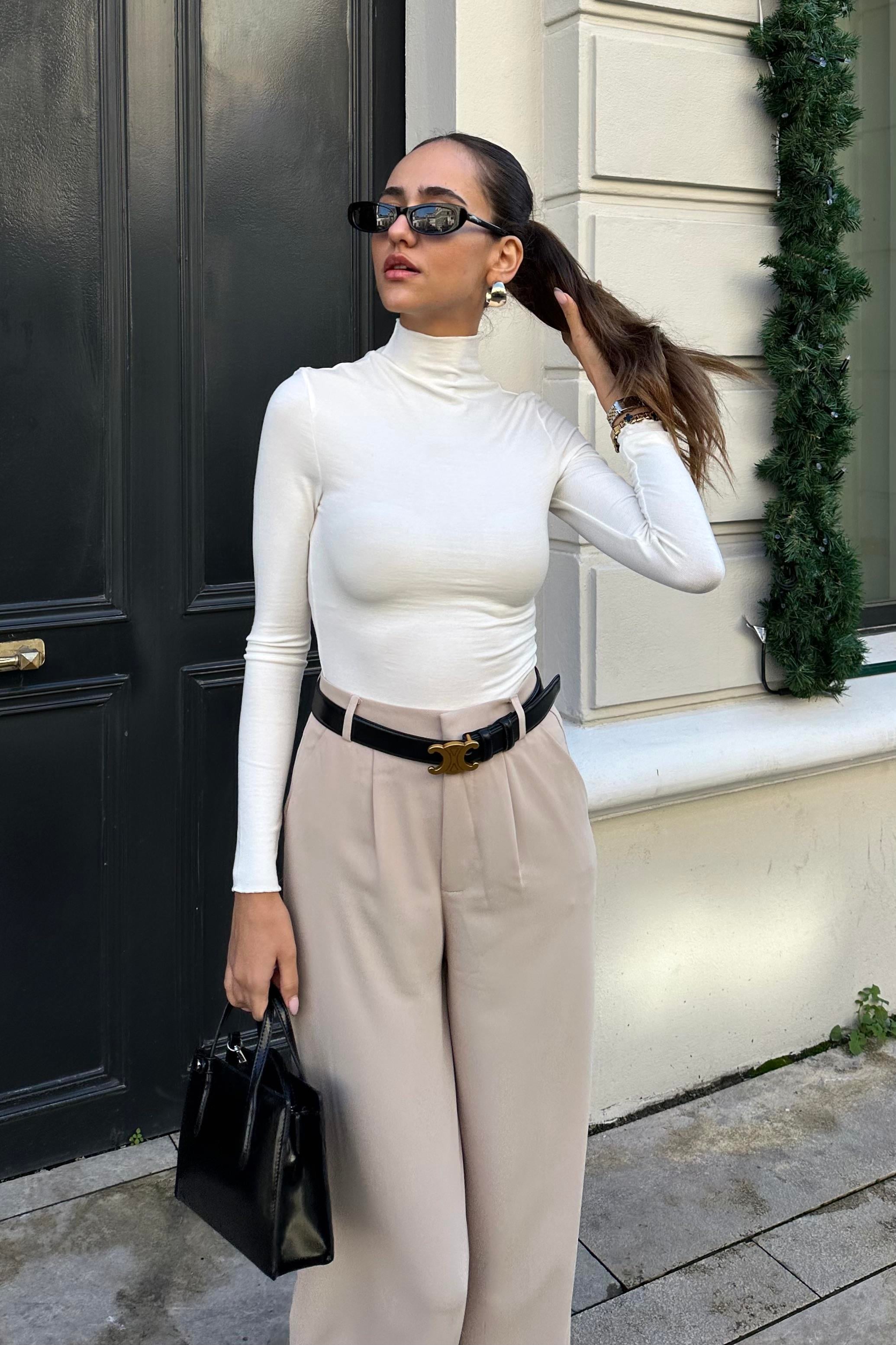 Beyaz Basic Bluz - Kadın Bluz Modelleri - Nazliye Moda - Kadın Giyim Modası