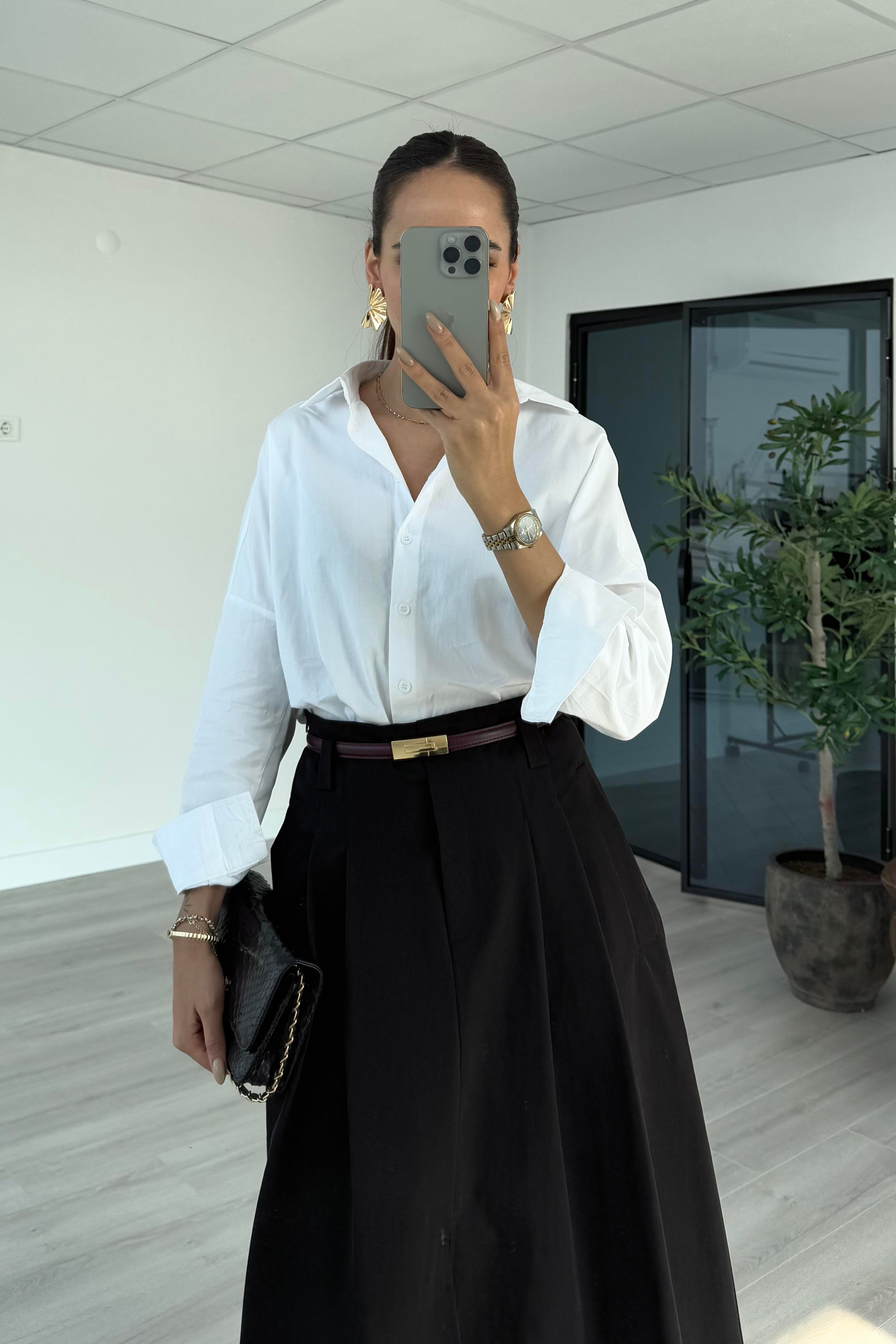 Beyaz Poplin Gömlek - Kadın Shirts Modelleri - Nazliye Moda | Kadın Giyim Modası