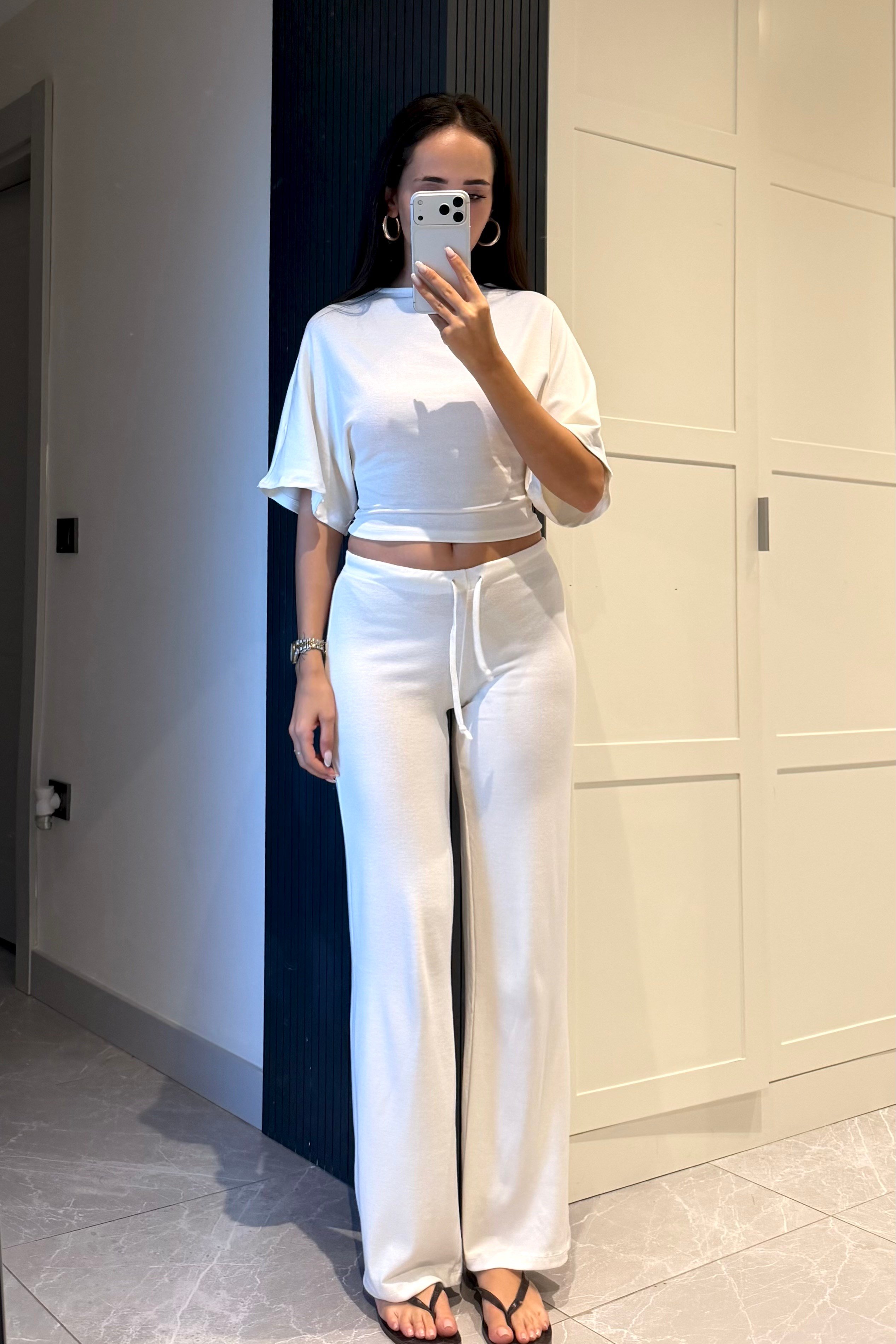 Ekru Penye İkili Takım - Kadın Takım Modelleri - Nazliye Moda | Kadın Giyim Modası