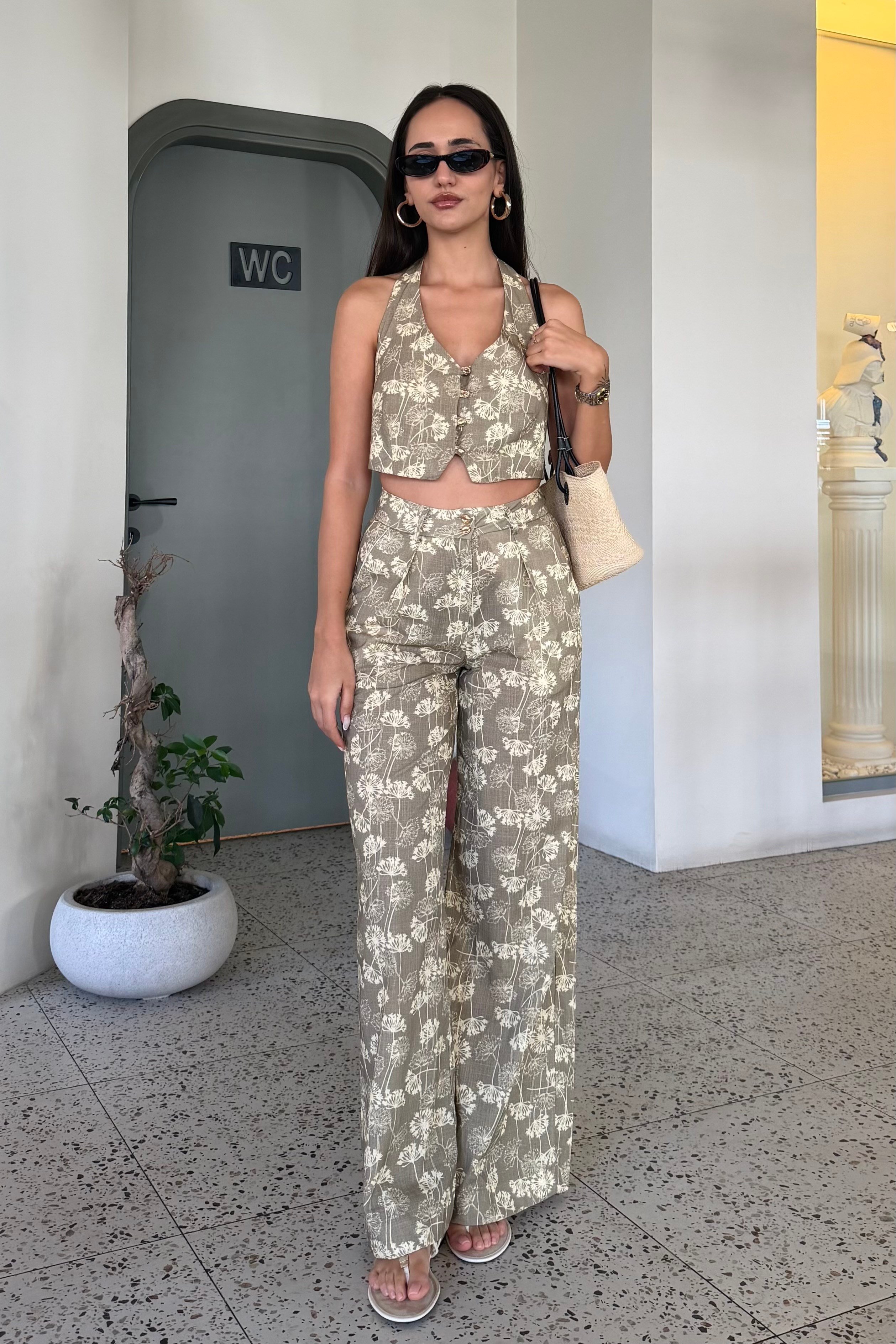 Haki Desenli İkili Takım - Kadın Takım Modelleri - Nazliye Moda | Kadın Giyim Modası