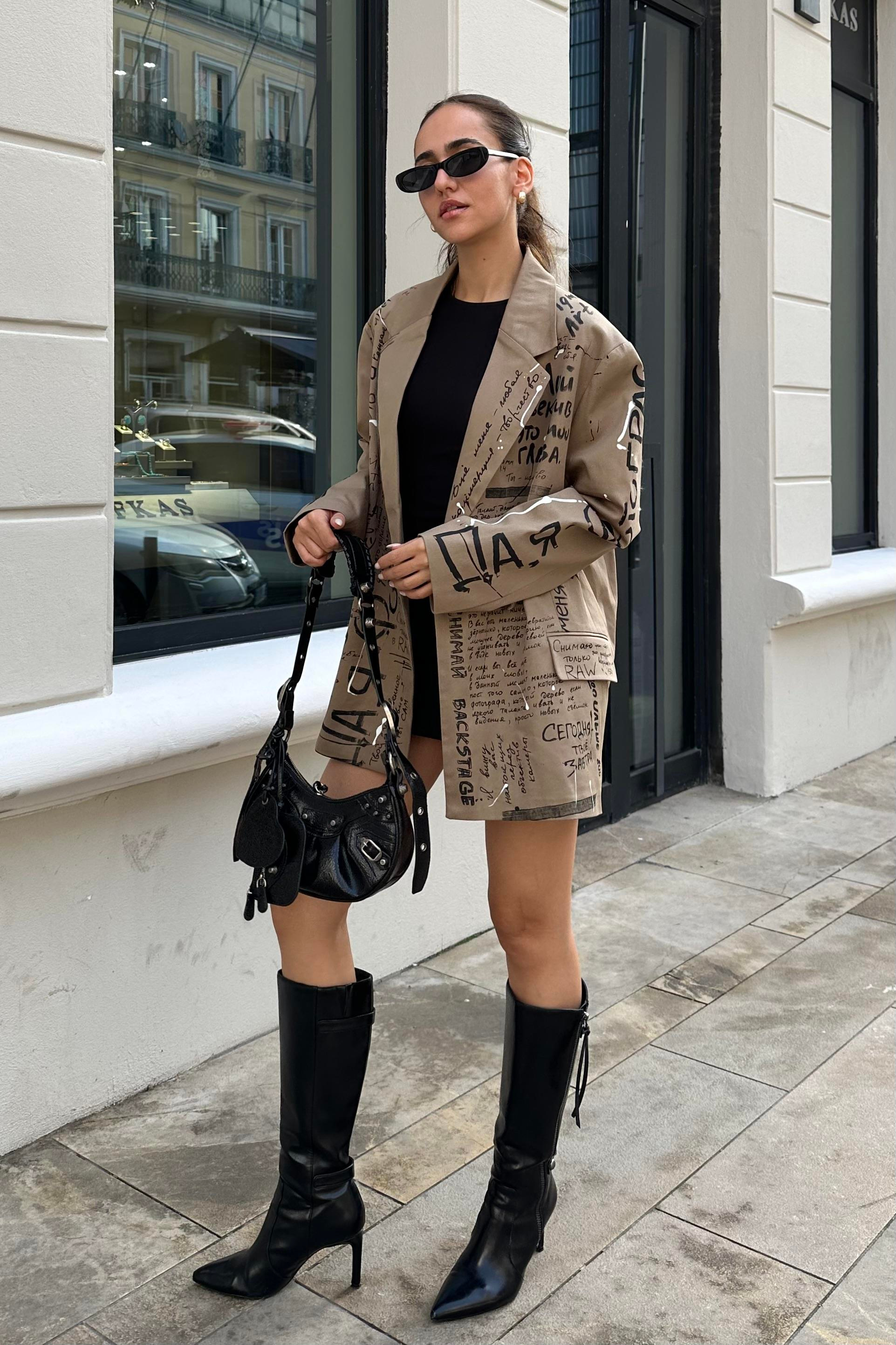 Haki Tasarım Oversize Blazer Ceket - Kadın Blazer Ceket Modelleri - Nazliye Moda - Kadın Giyim Modası