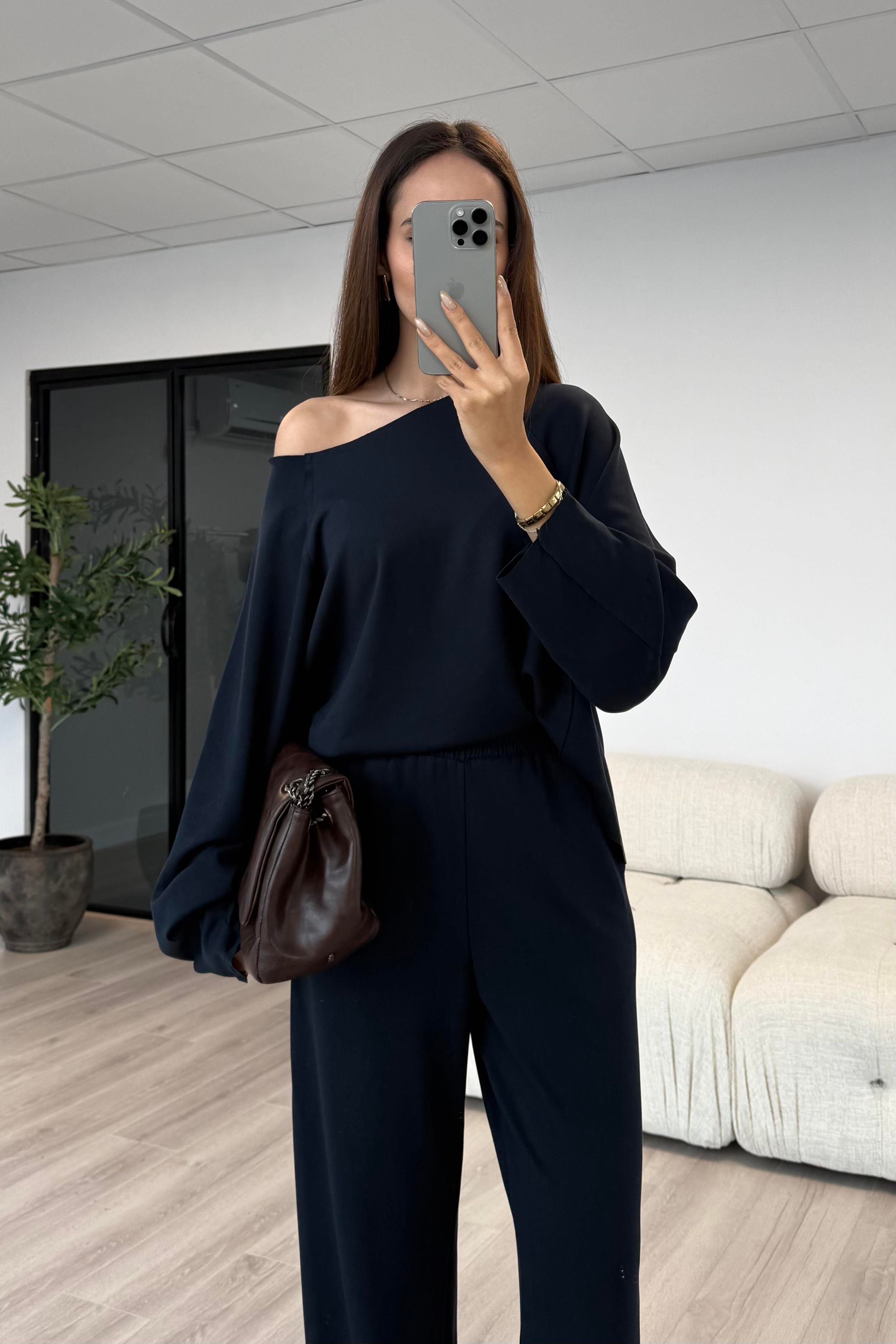 İndigo Mavi Premium Relax Takım - Kadın Takım Modelleri - Nazliye Moda | Kadın Giyim Modası