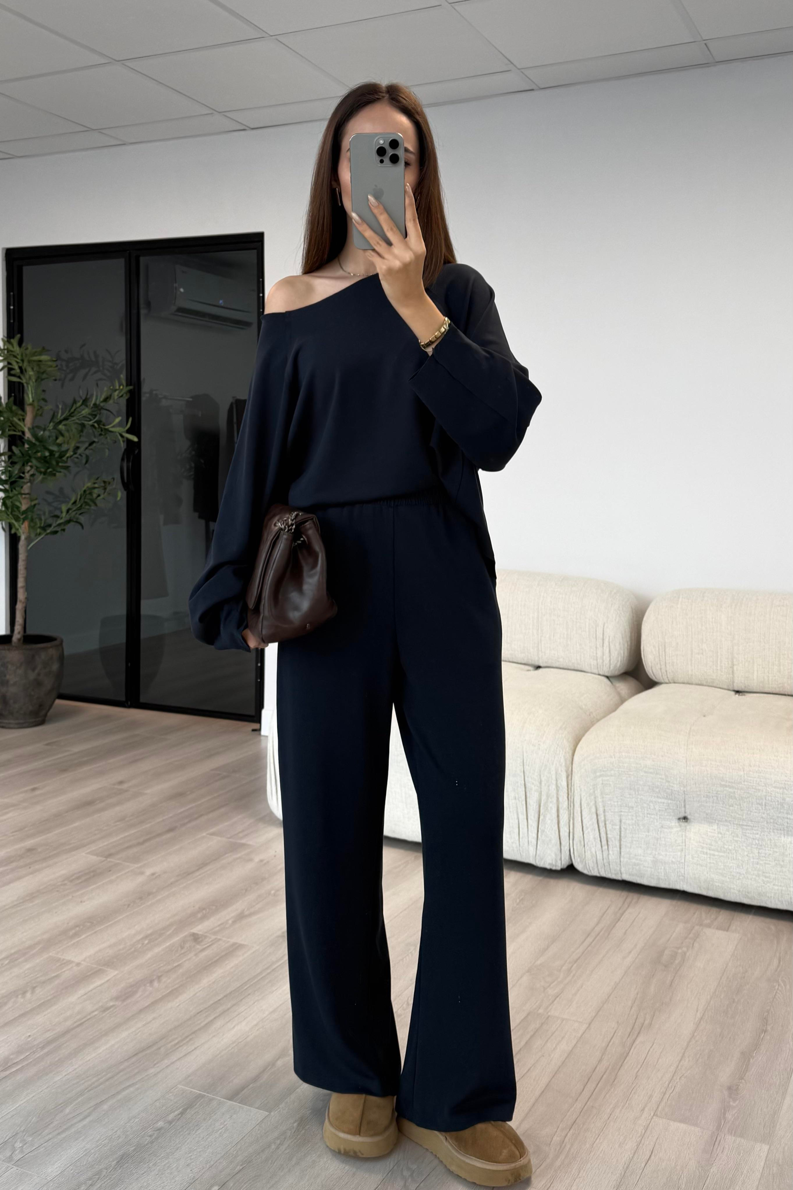 İndigo Mavi Premium Relax Takım - Kadın Takım Modelleri - Nazliye Moda | Kadın Giyim Modası