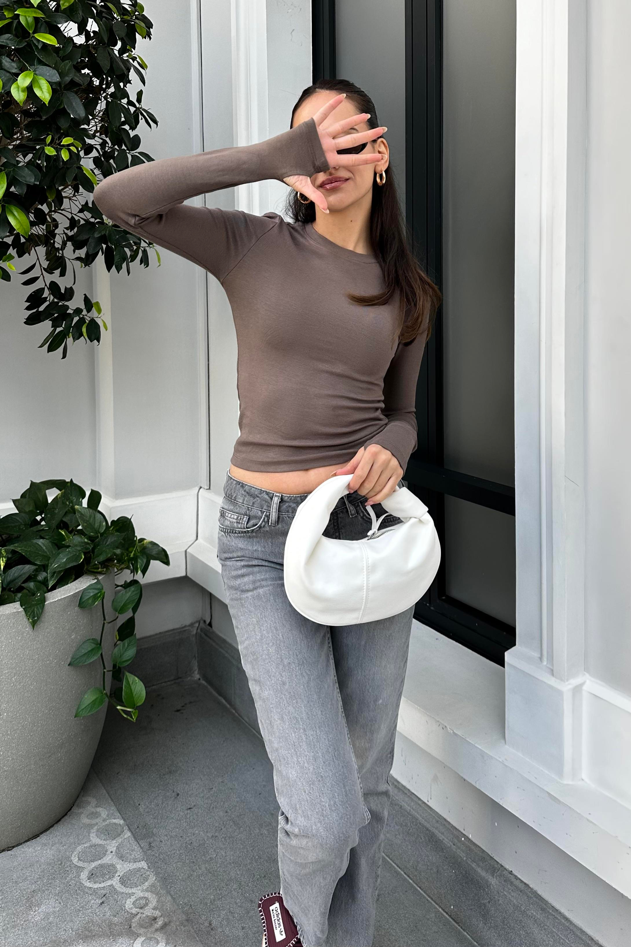 Brown Basic Blouse - Kadın Blouses Modelleri - Nazliye Moda - Kadın Giyim Modası