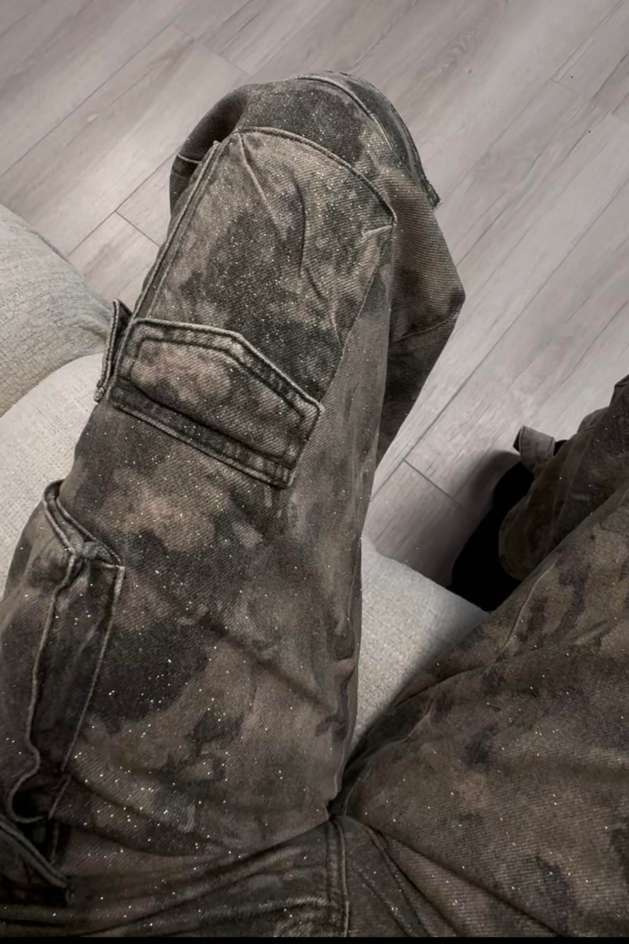 Kamuflaj Parıltılı Kargo Pantolon (Ön Sipariş) - Kadın Pantolon Modelleri - Nazliye Moda | Kadın Giyim Modası