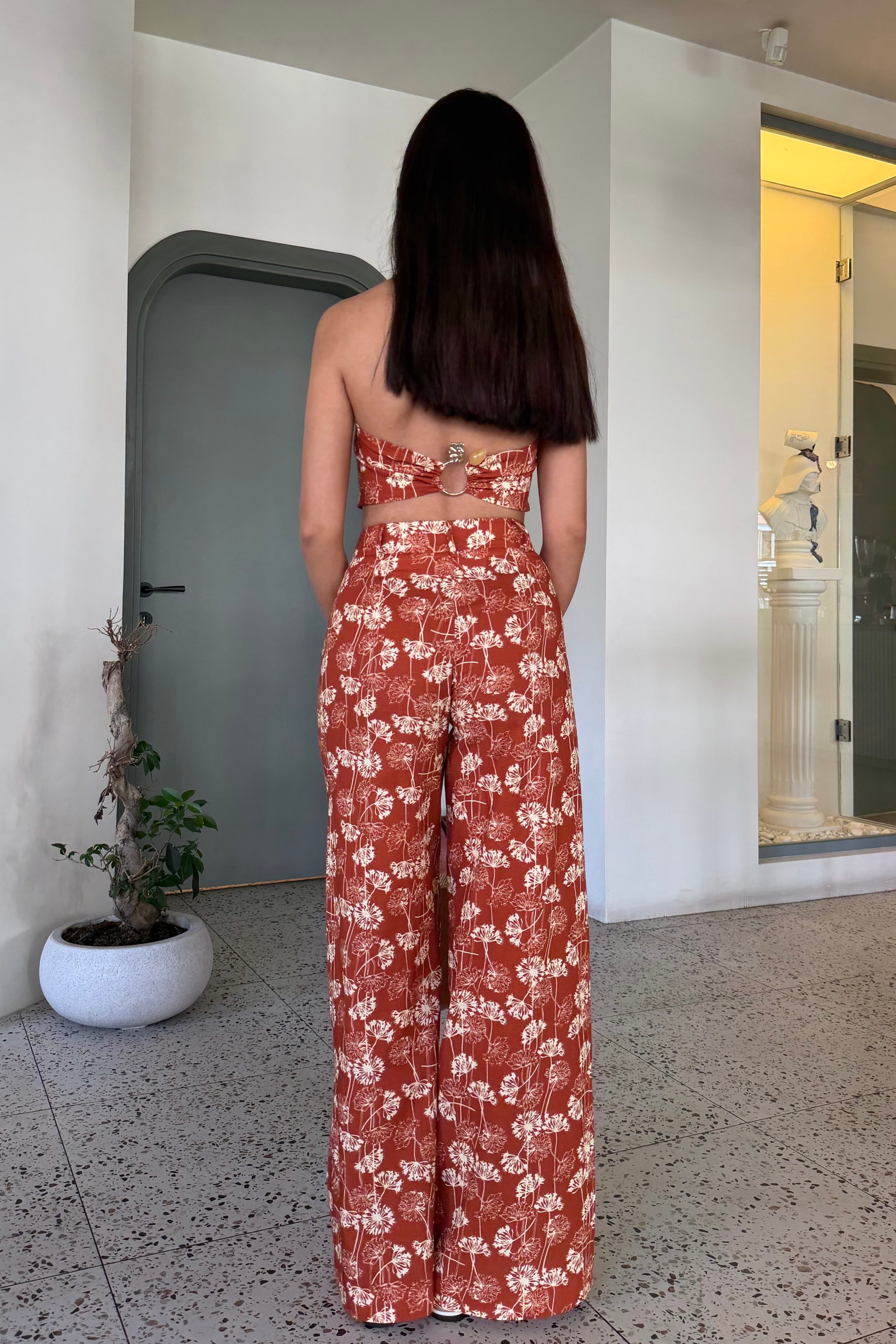 Kiremit Desenli İkili Takım - Kadın Takım Modelleri - Nazliye Moda | Kadın Giyim Modası