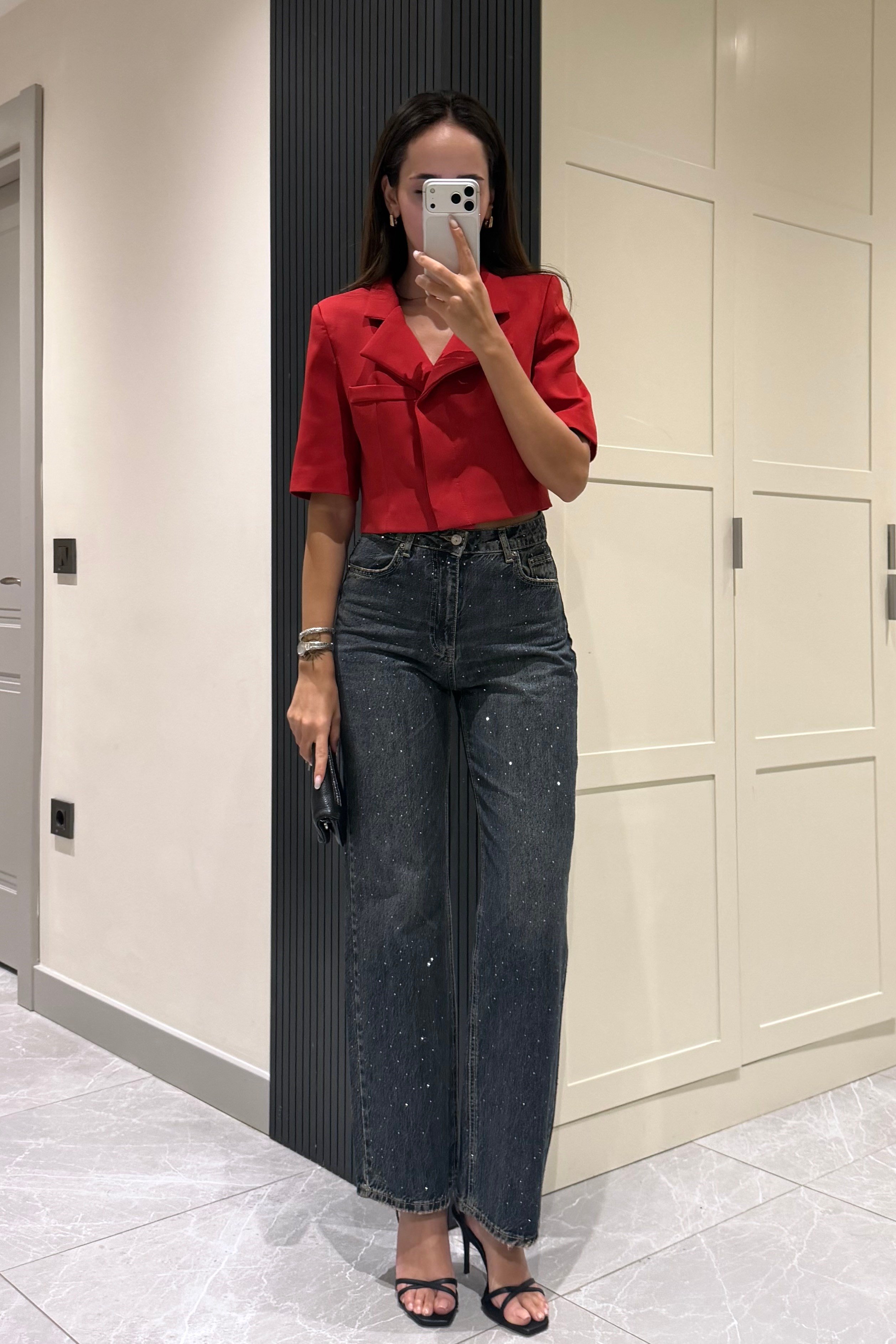 Kırmızı Crop Ceket - Kadın Ceket Modelleri - Nazliye Moda | Kadın Giyim Modası