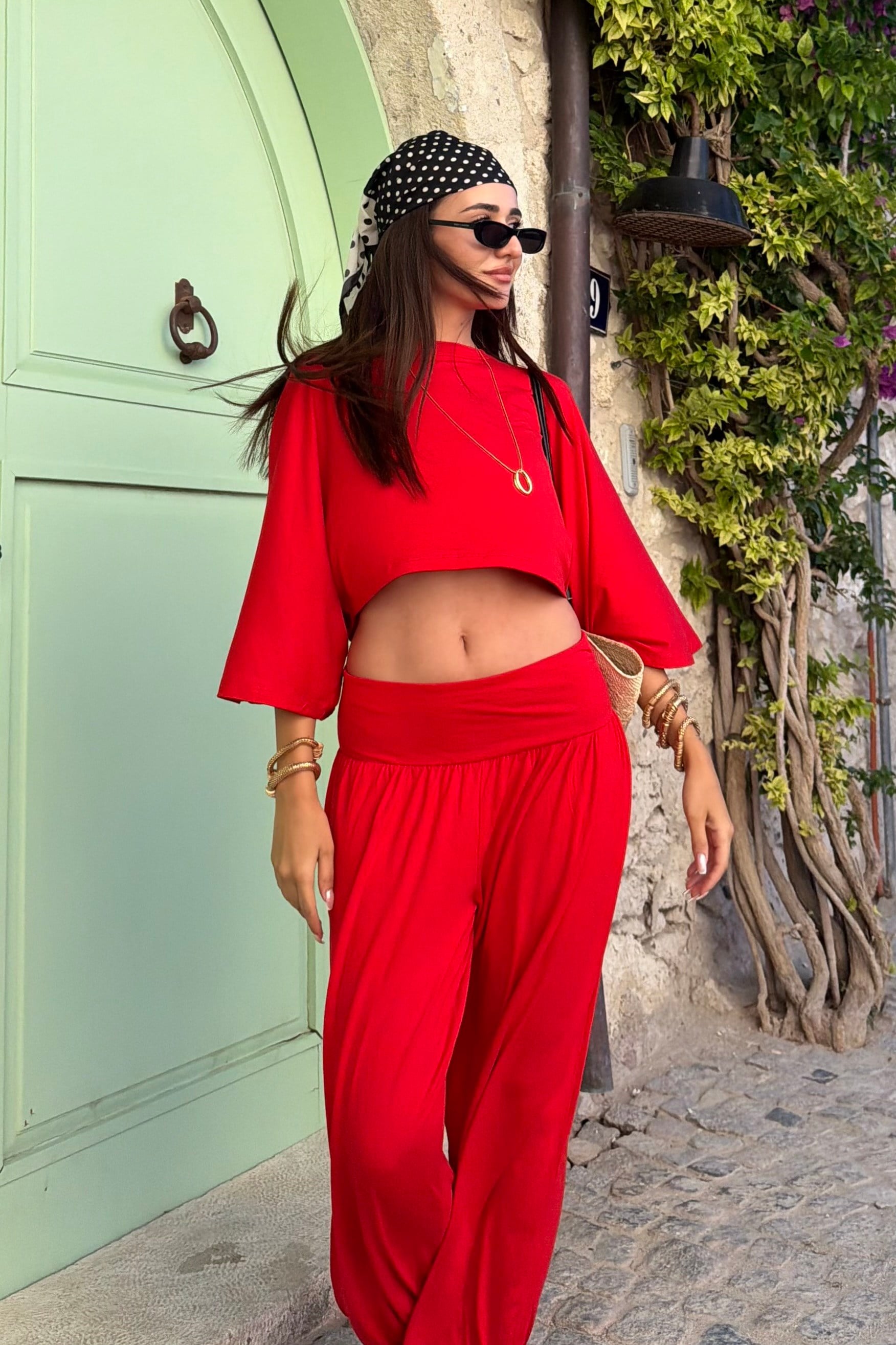 Kırmızı Premium Modal Takım - Kadın Takım Modelleri - Nazliye Moda | Kadın Giyim Modası