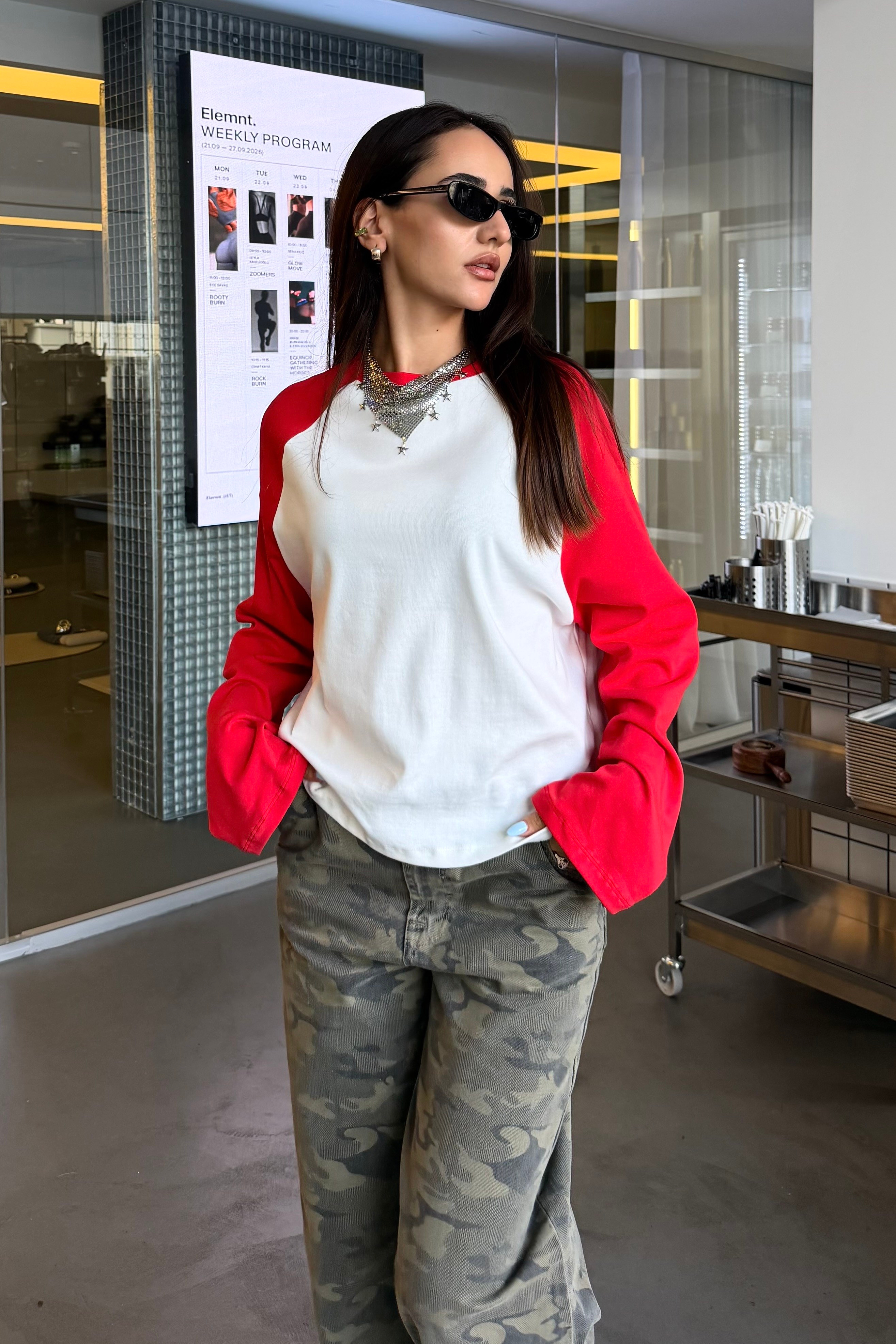 Kırmızı Reglan Kol Bluz - Kadın Bluz Modelleri - Nazliye Moda | Kadın Giyim Modası