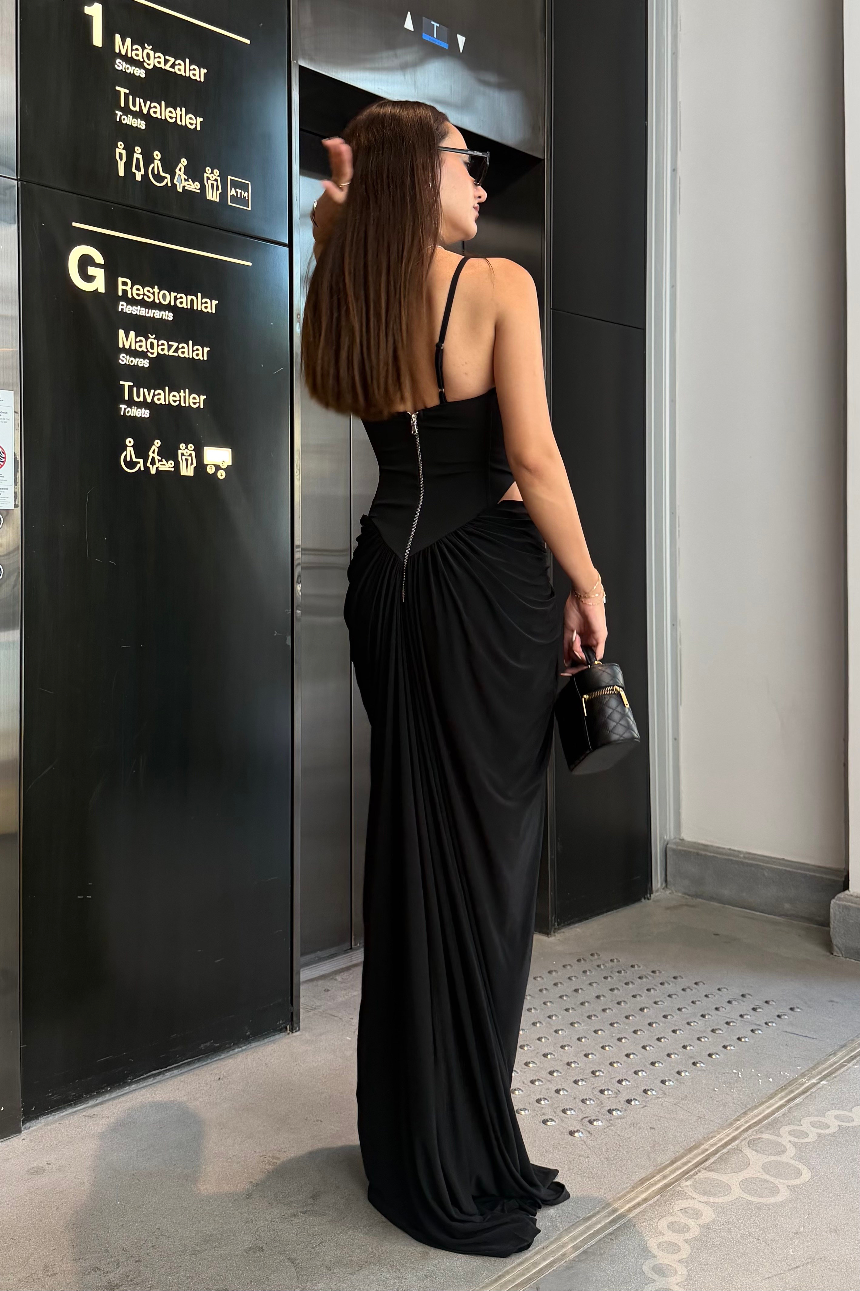 Korse Drape Detay Elbise - Kadın Elbise Modelleri - Nazliye Moda | Kadın Giyim Modası