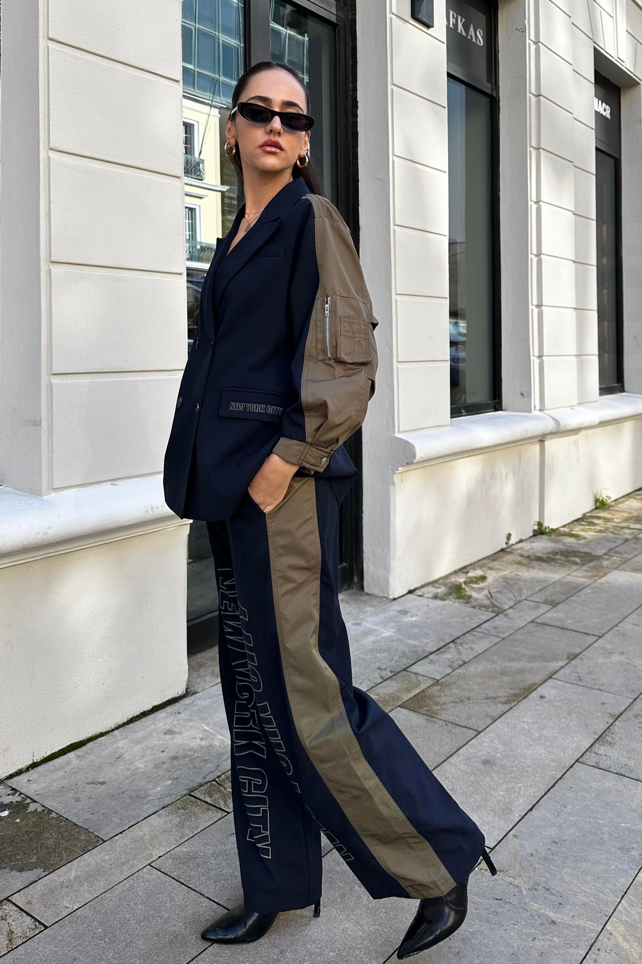 Lacivert Tasarım Suit Takım - Kadın Takım Modelleri - Nazliye Moda - Kadın Giyim Modası