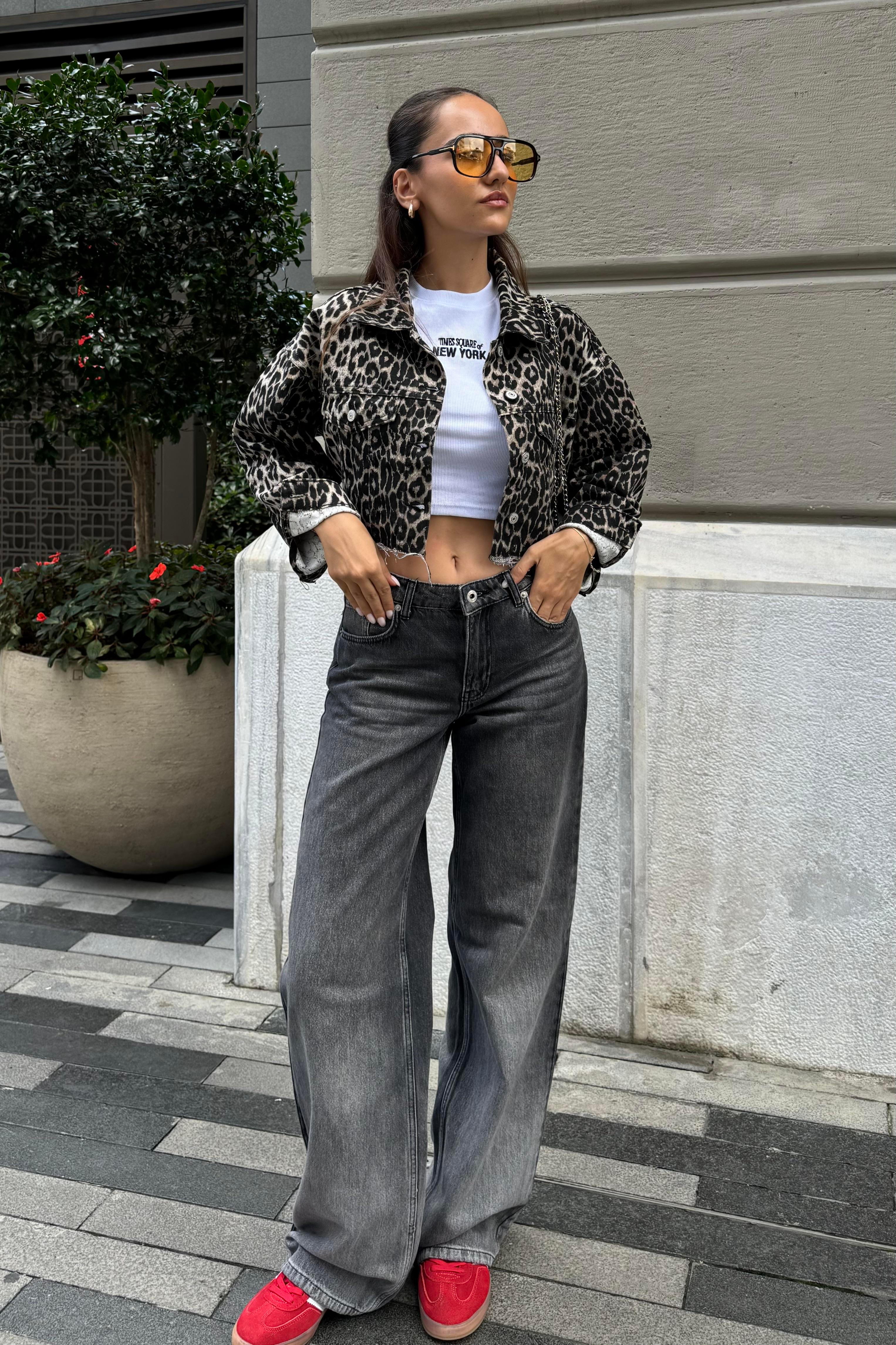 Leopar Midi Ceket - Kadın Jackets Modelleri - Nazliye Moda | Kadın Giyim Modası