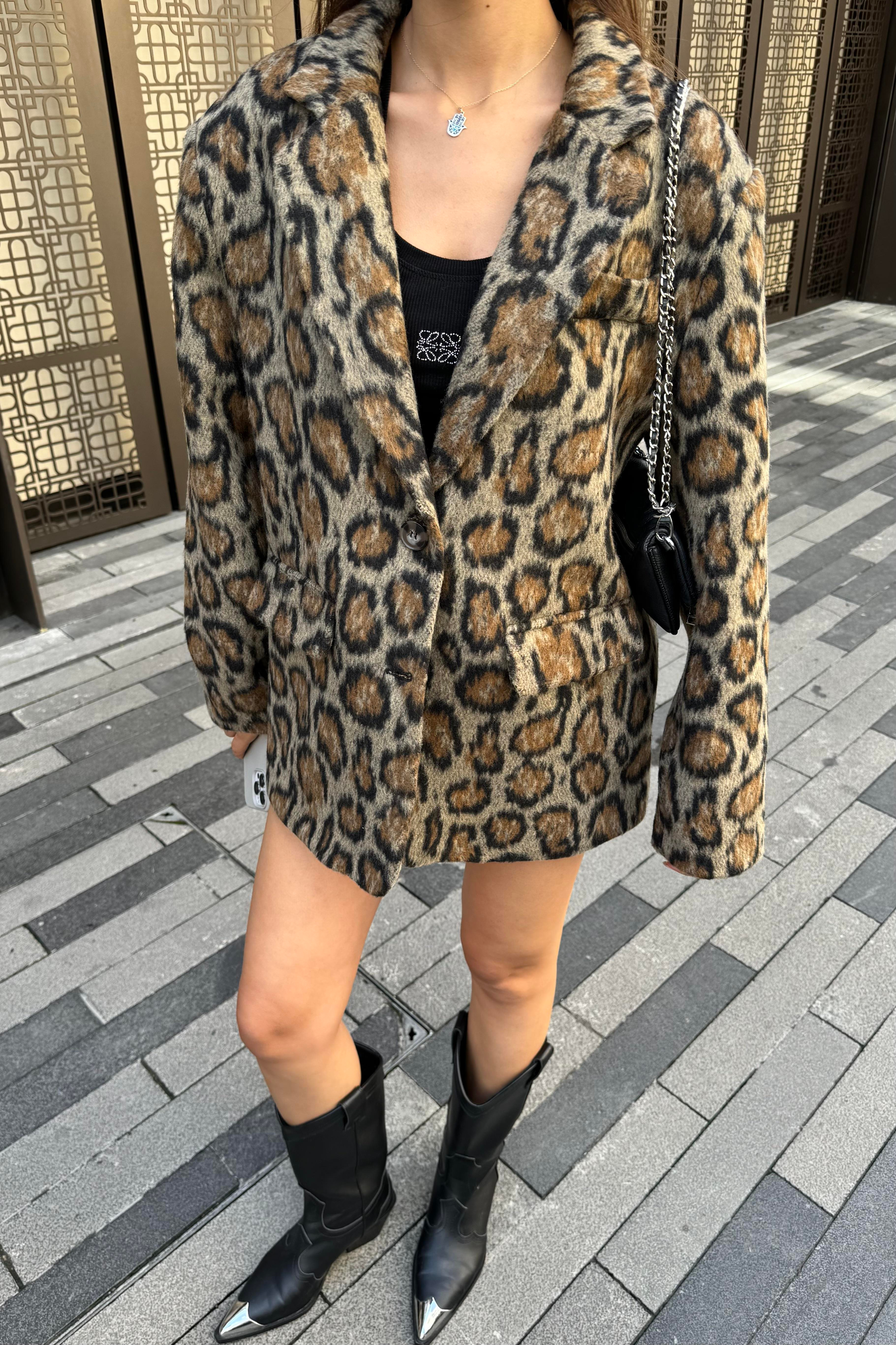 Leopar Premium Blazer Ceket - Kadın Blazer Ceket Modelleri - Nazliye Moda | Kadın Giyim Modası
