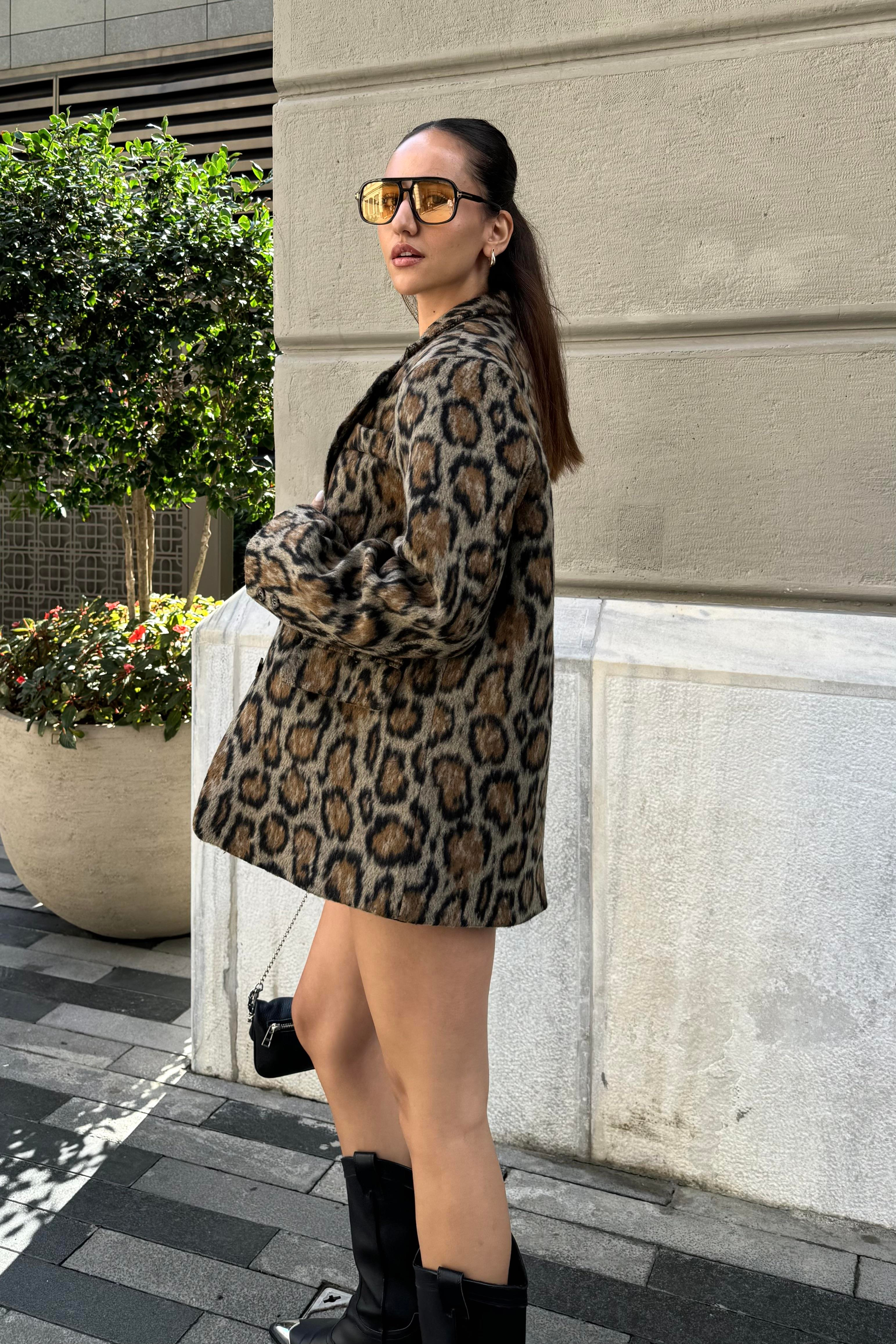 Leopar Premium Blazer Ceket - Kadın Blazer Ceket Modelleri - Nazliye Moda | Kadın Giyim Modası