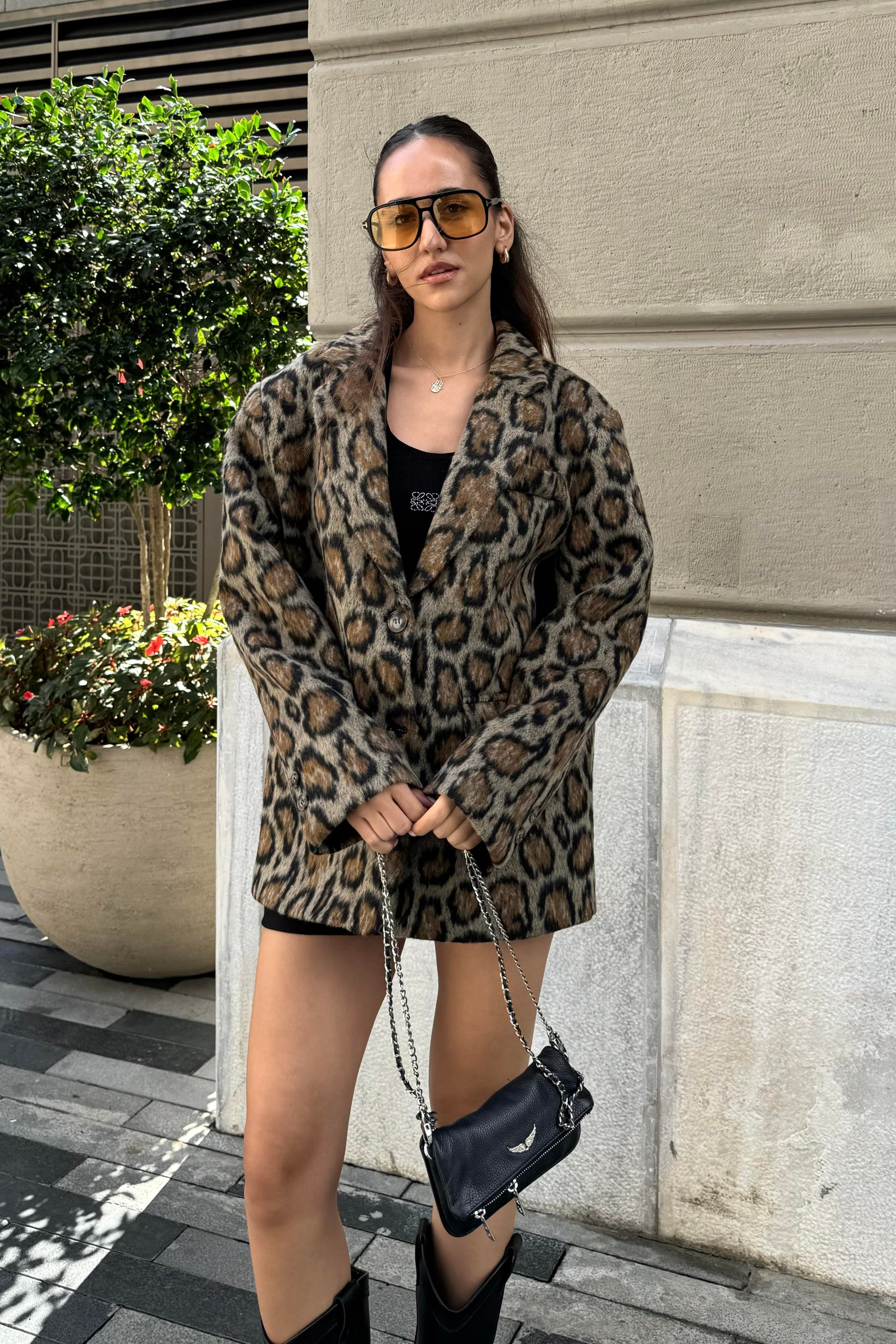 Leopar Premium Blazer Ceket - Kadın Blazer Ceket Modelleri - Nazliye Moda | Kadın Giyim Modası