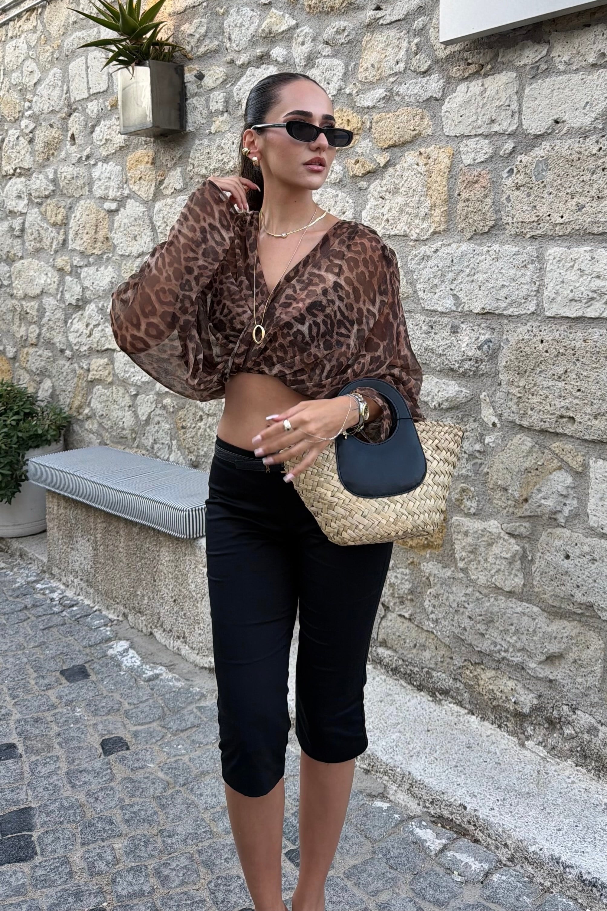 Leopar Tasarım Bluz - Kadın Bluz Modelleri - Nazliye Moda | Kadın Giyim Modası