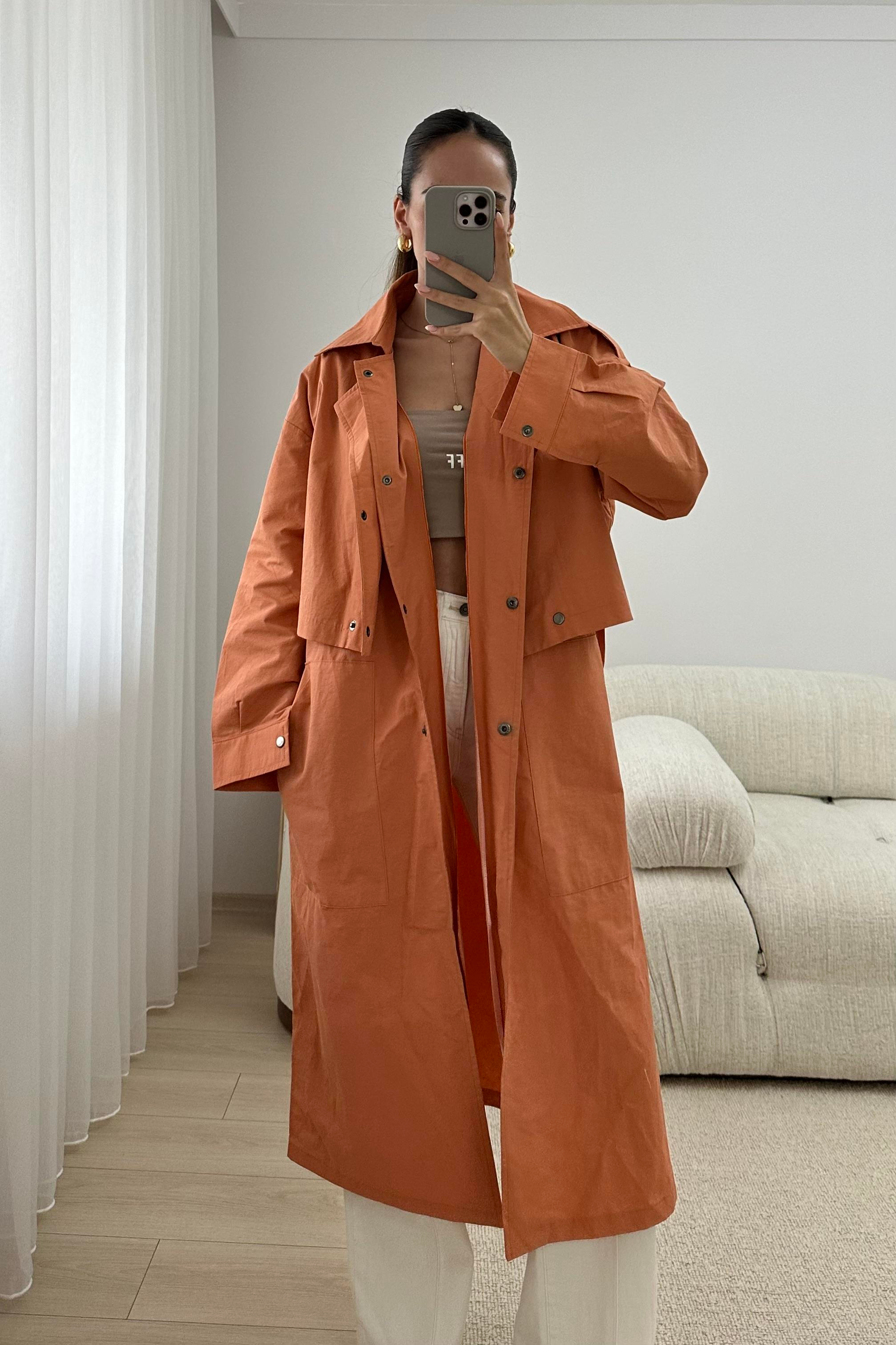 Nazliye Pistachio Green Design Trech Coats - Kadın Trench Coats Modelleri - Nazliye Moda | Kadın Giyim Modası