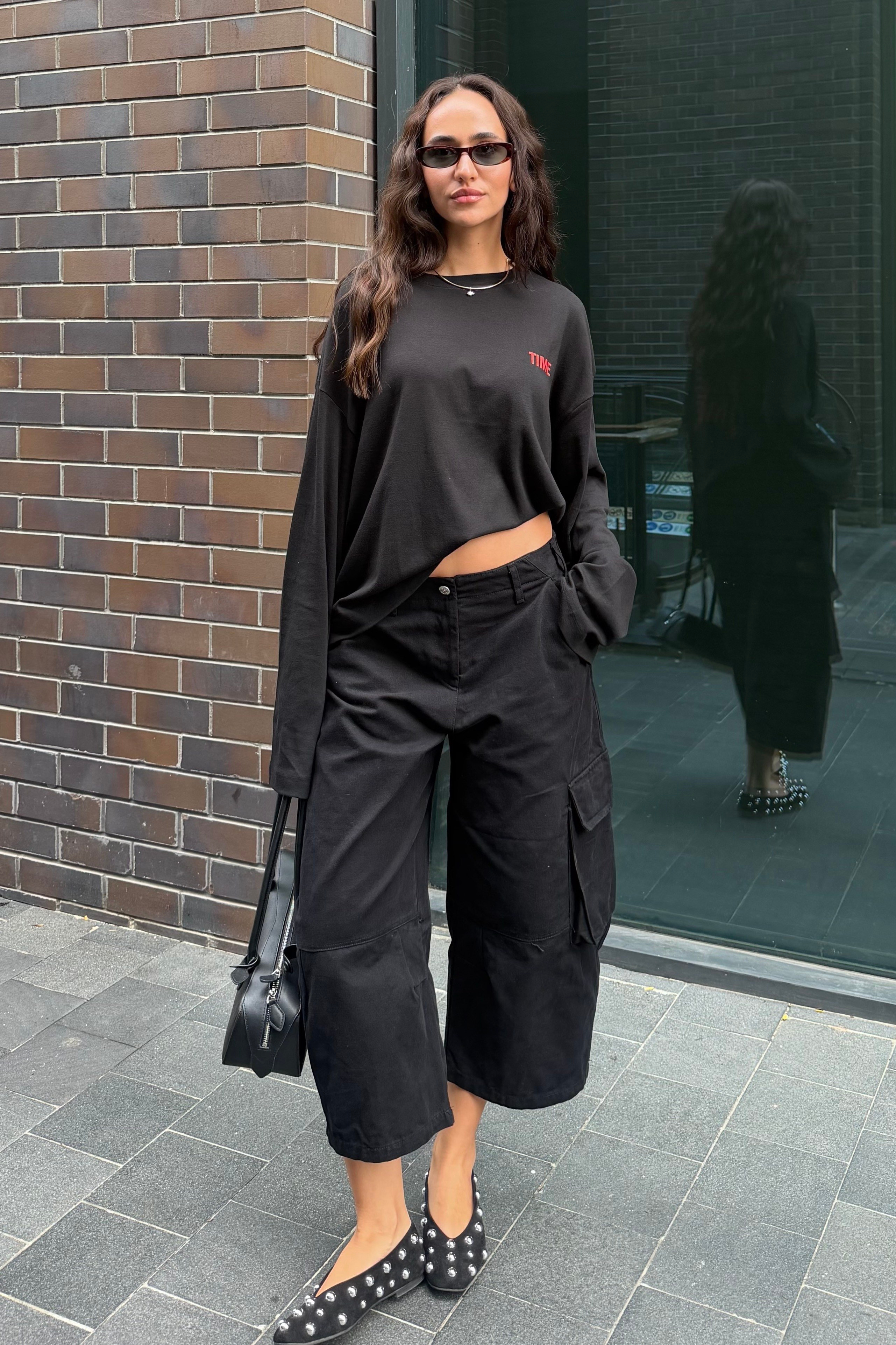 Siyah Kapri Kargo Pantolon - Kadın Pantolon Modelleri - Nazliye Moda | Kadın Giyim Modası