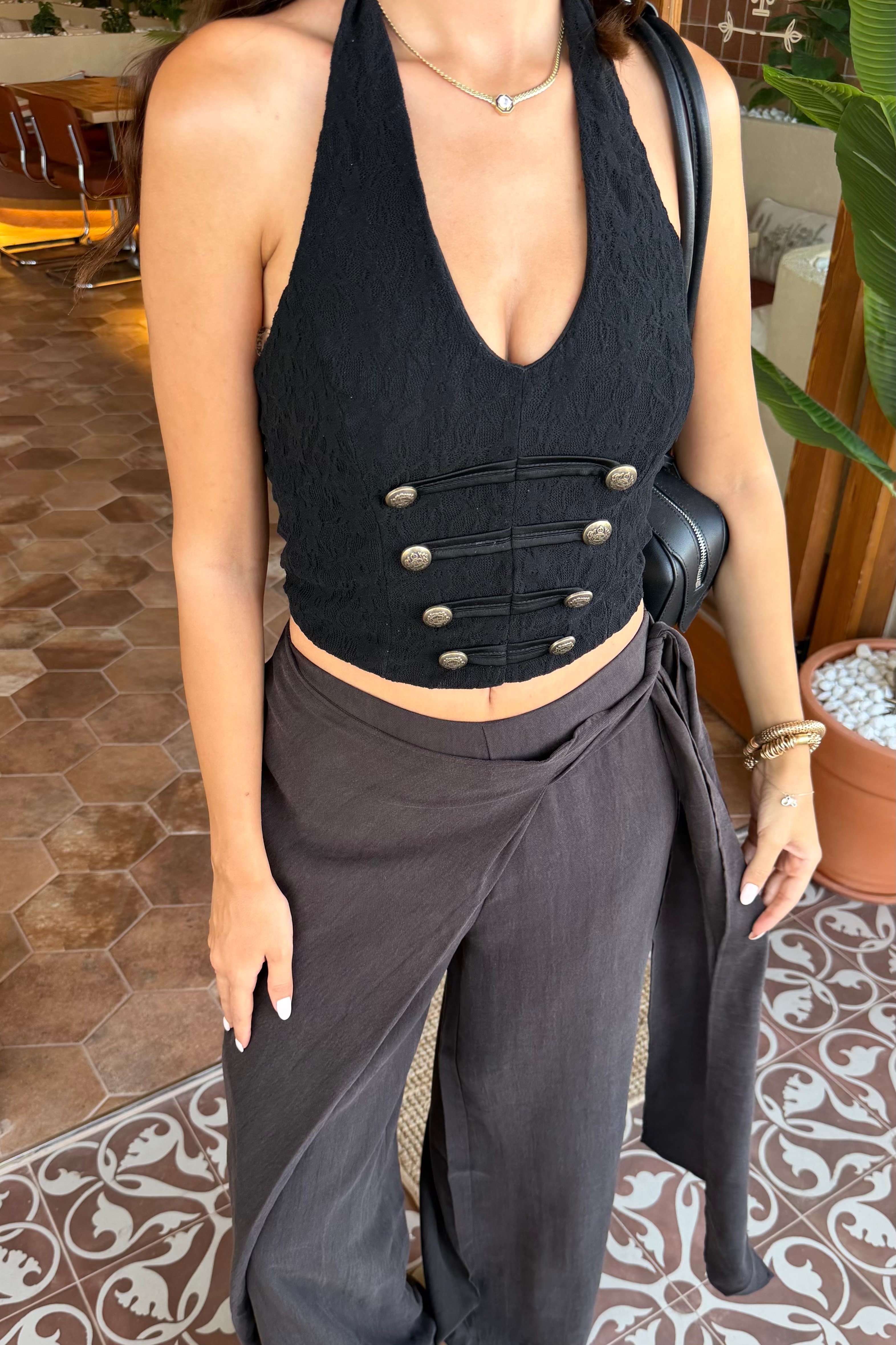 Siyah Napolyon Bluz - Kadın Bluz Modelleri - Nazliye Moda | Kadın Giyim Modası