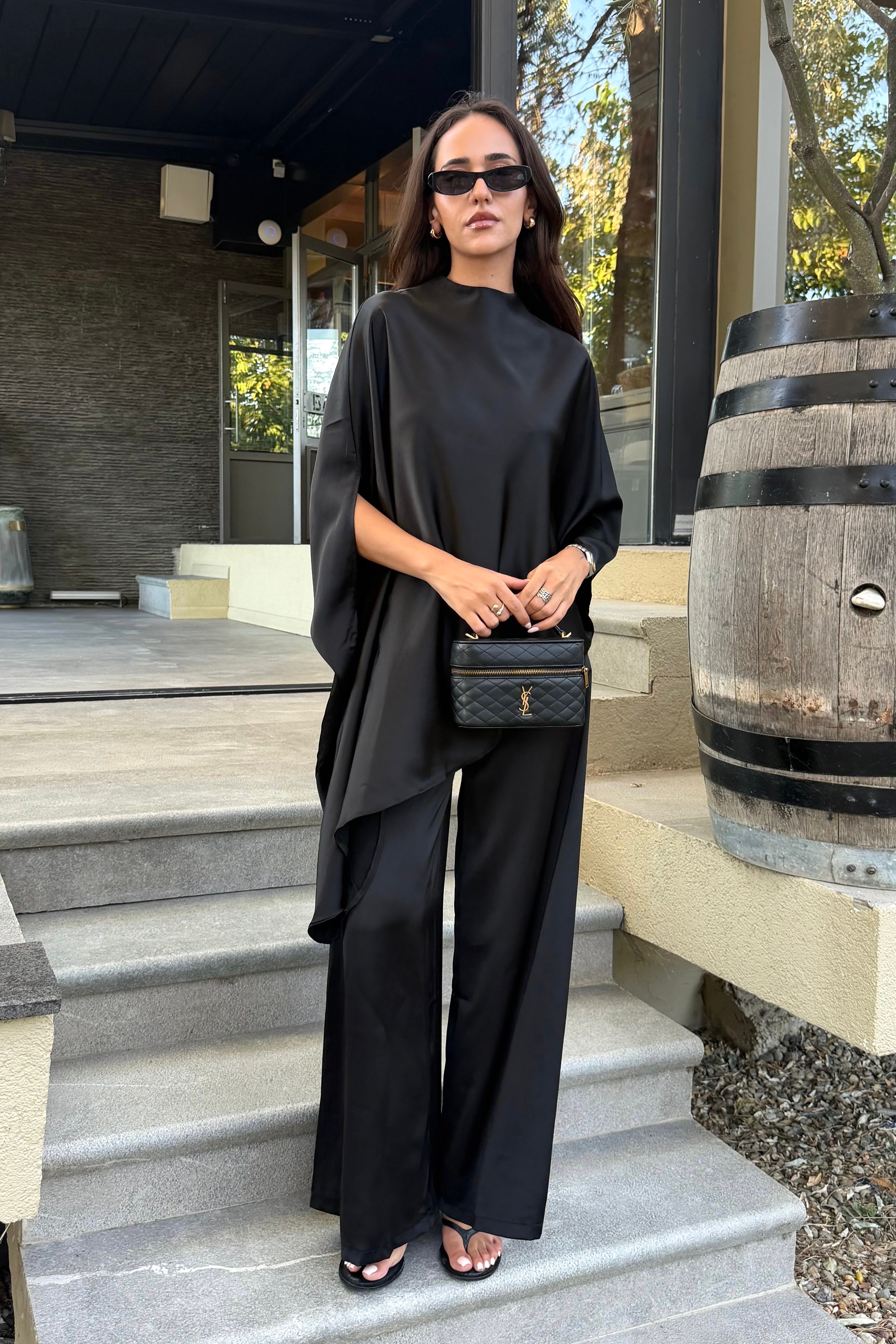 Siyah Pelerinli Premium Takım - Kadın Takım Modelleri - Nazliye Moda | Kadın Giyim Modası