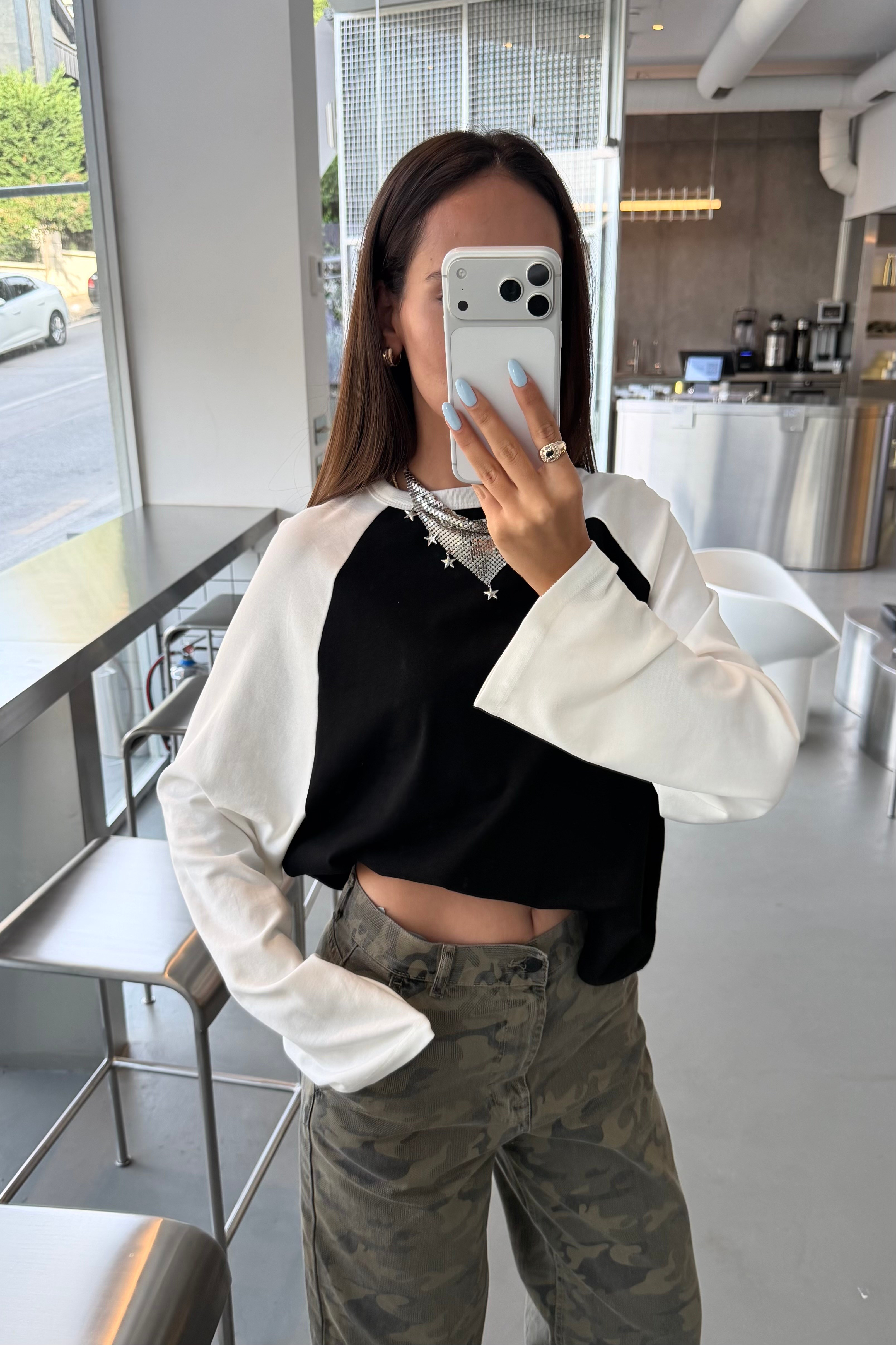 Siyah Reglan Kol Bluz - Kadın Bluz Modelleri - Nazliye Moda | Kadın Giyim Modası