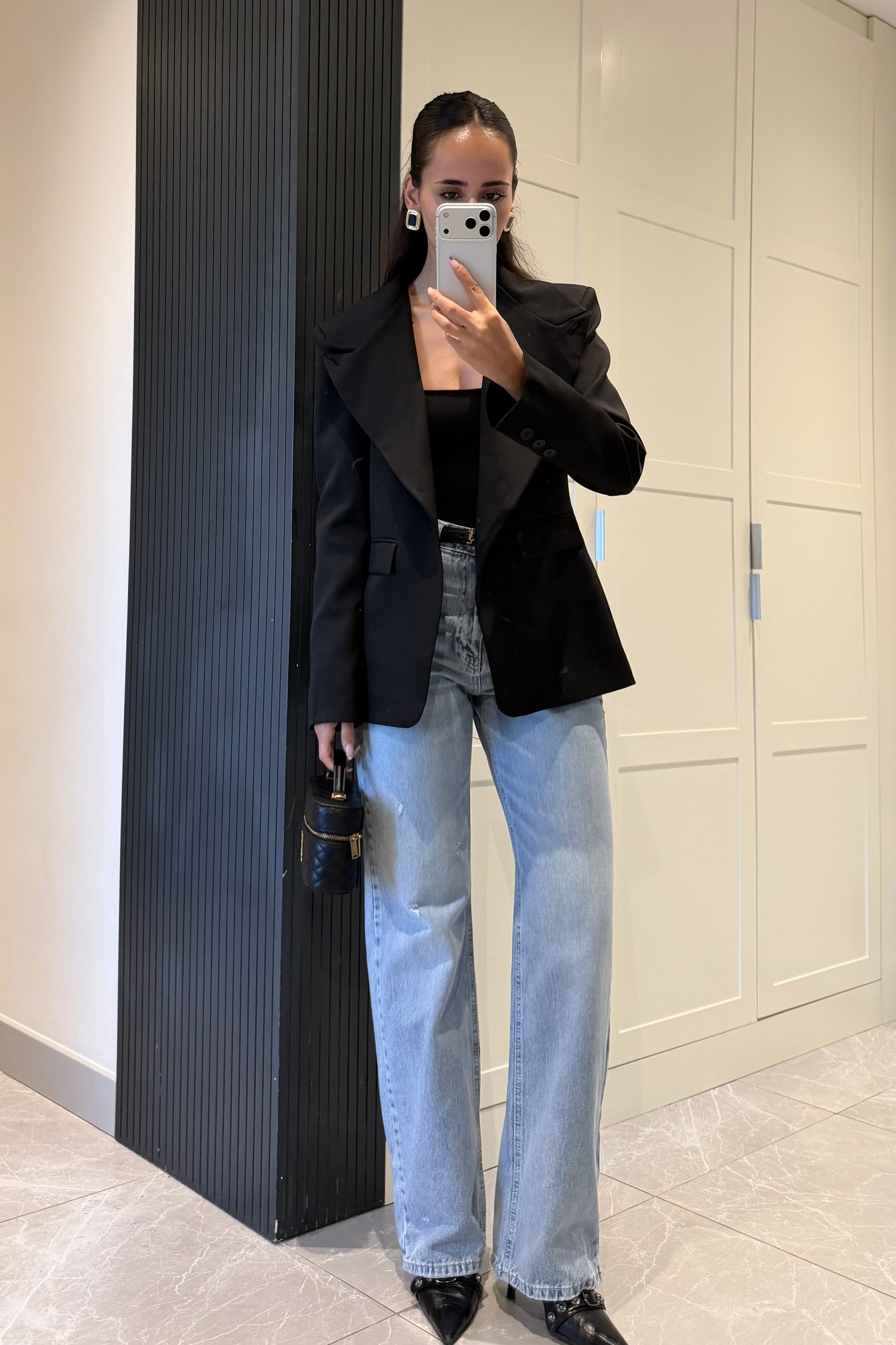 Siyah Tek Düğmeli Blazer Ceket - Kadın Blazer Ceket Modelleri - Nazliye Moda | Kadın Giyim Modası
