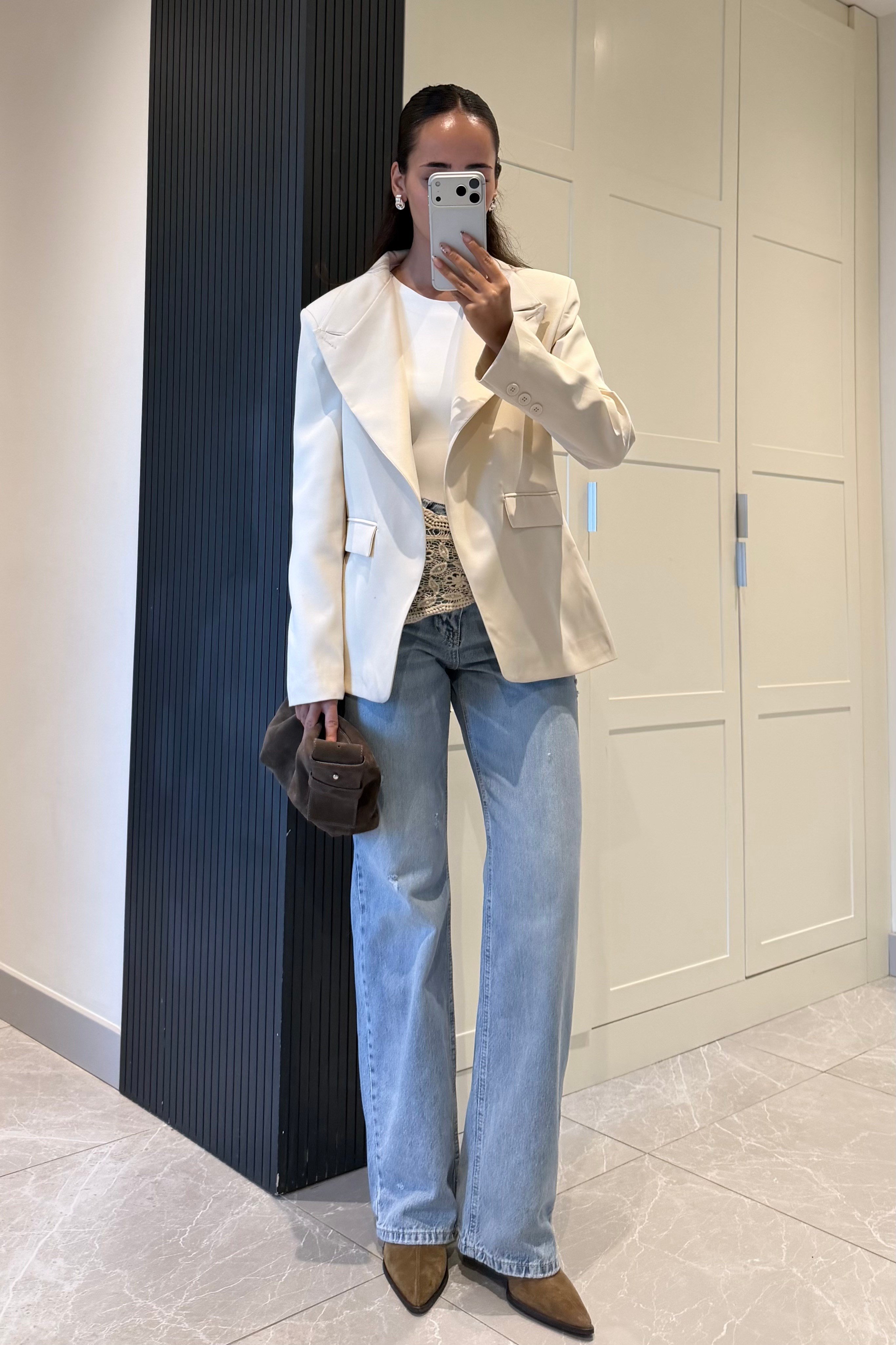 Taş Renk Tek Düğmeli Blazer Ceket - Kadın Blazer Ceket Modelleri - Nazliye Moda | Kadın Giyim Modası