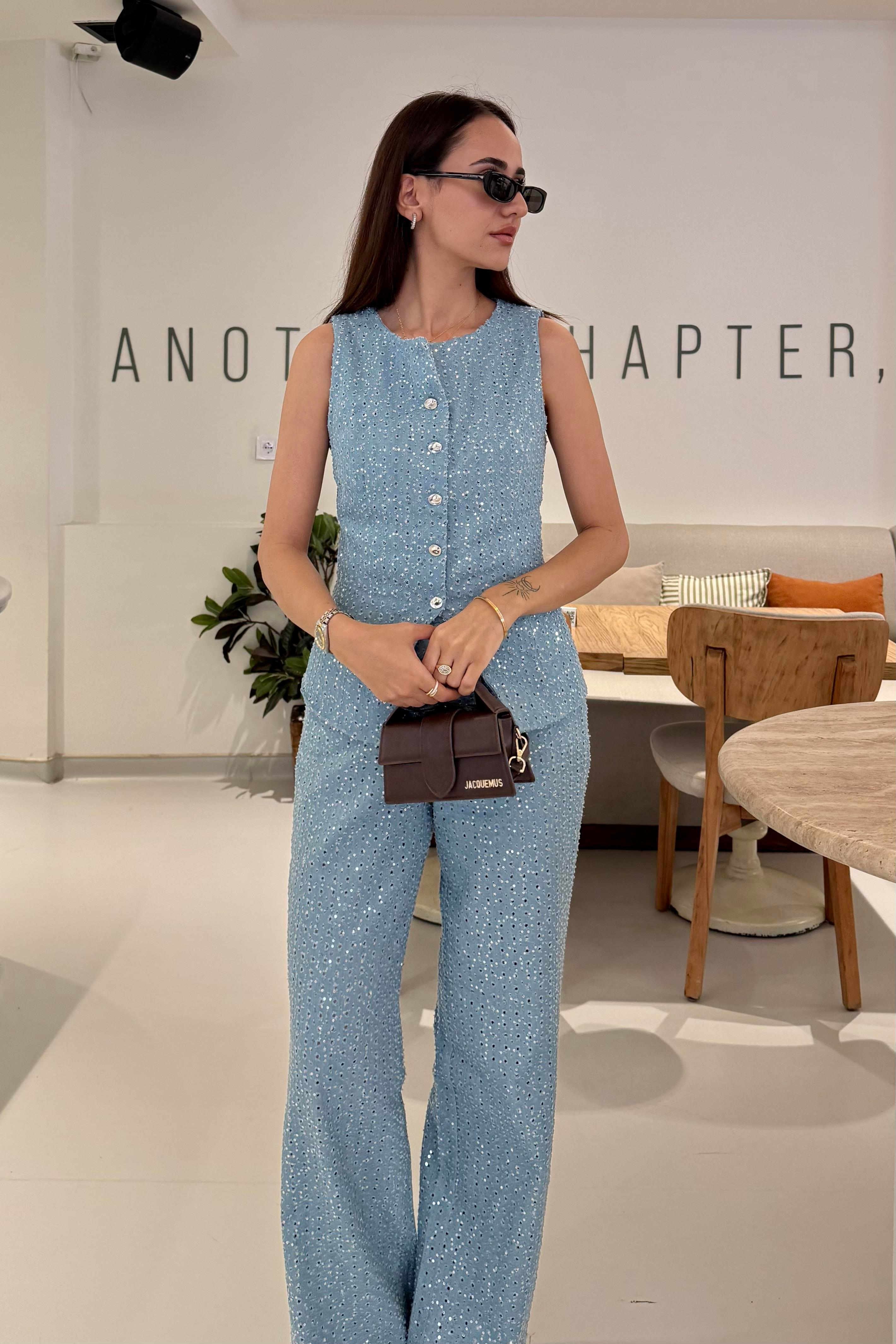 Tasarım Pullu Premium Takım - Kadın Outfit Sets Modelleri - Nazliye Moda | Kadın Giyim Modası
