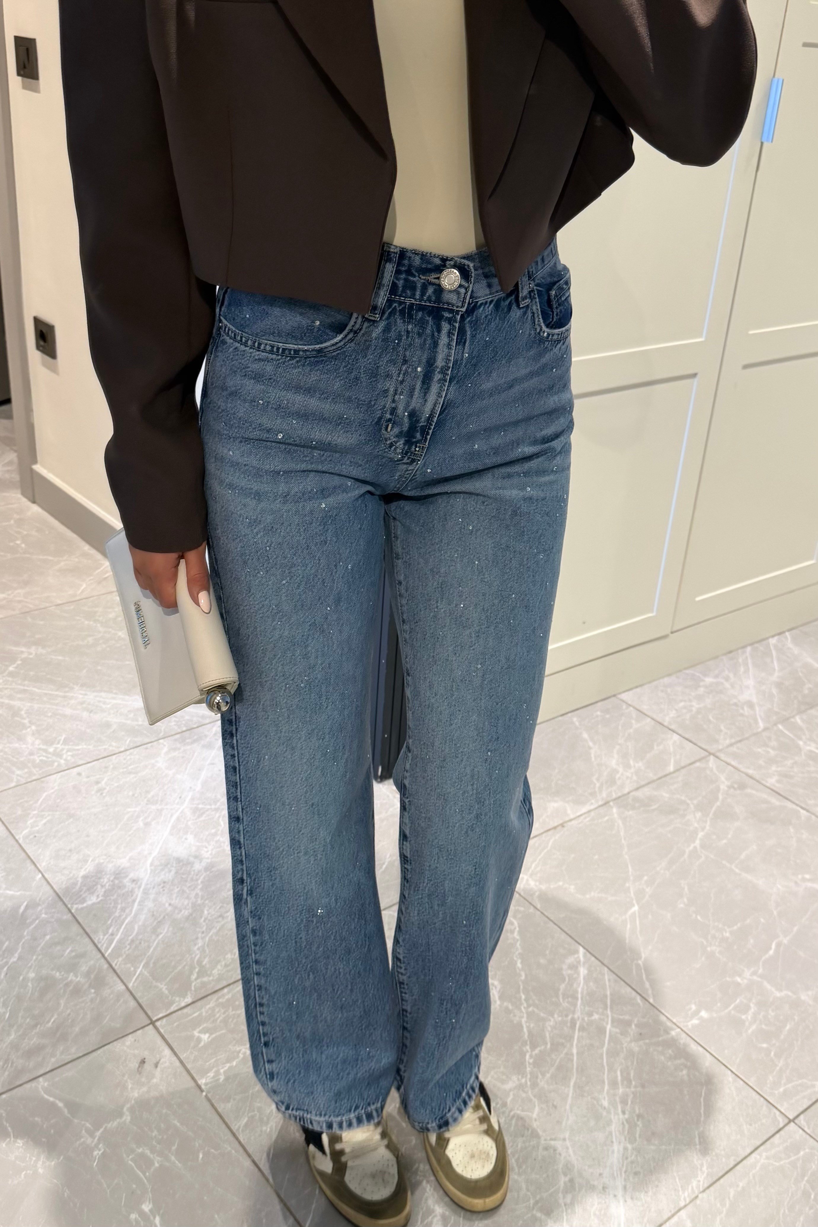 Tasarım Taş Baskılı Premium Jean - Kadın Jeans Modelleri - Nazliye Moda | Kadın Giyim Modası