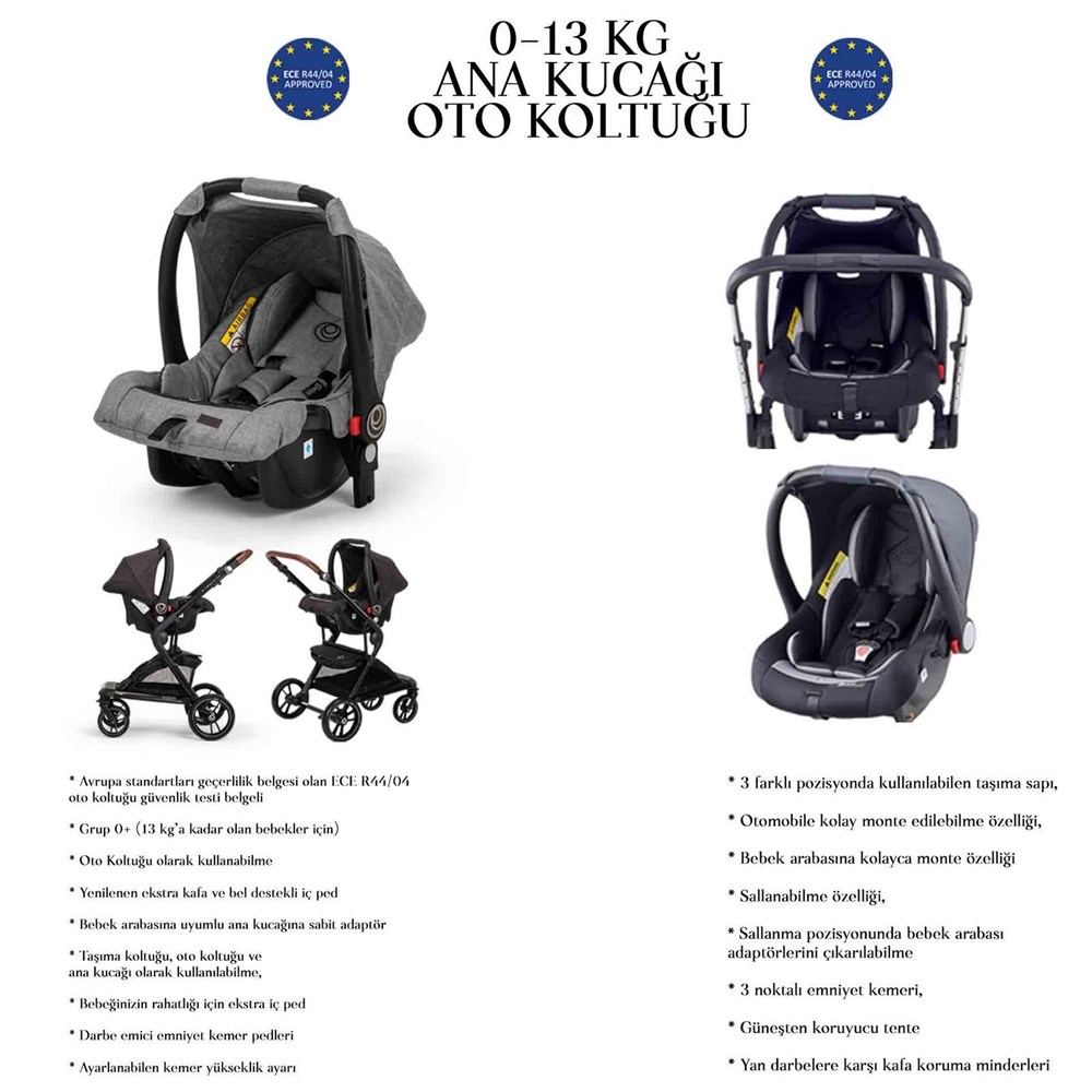 Elele Allroad 2 Travel Sistem Bebek Arabası Kahverengi